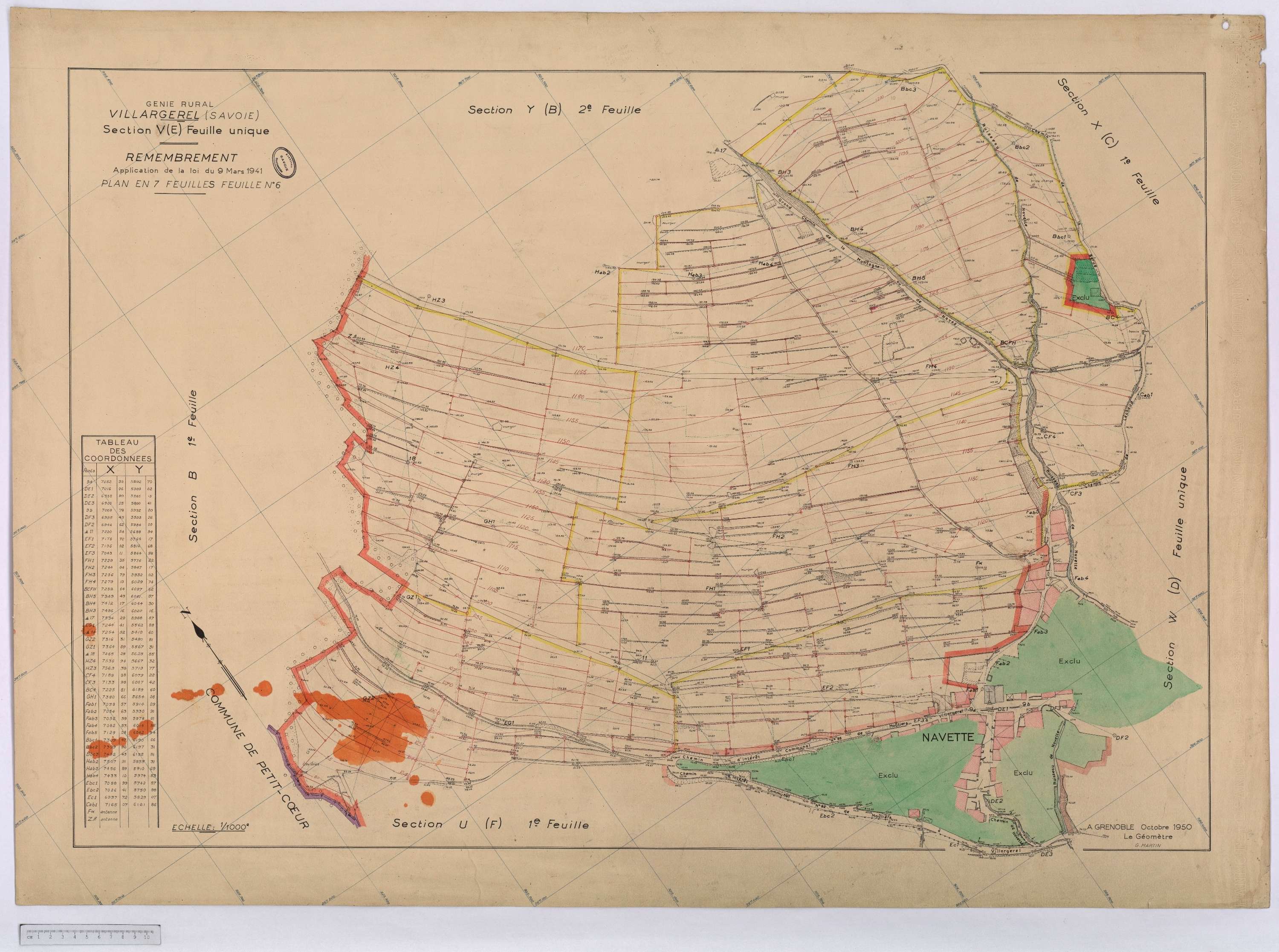 Aigueblanche - Cadastre rénové (1960) et cadastre remembré (s.d.).