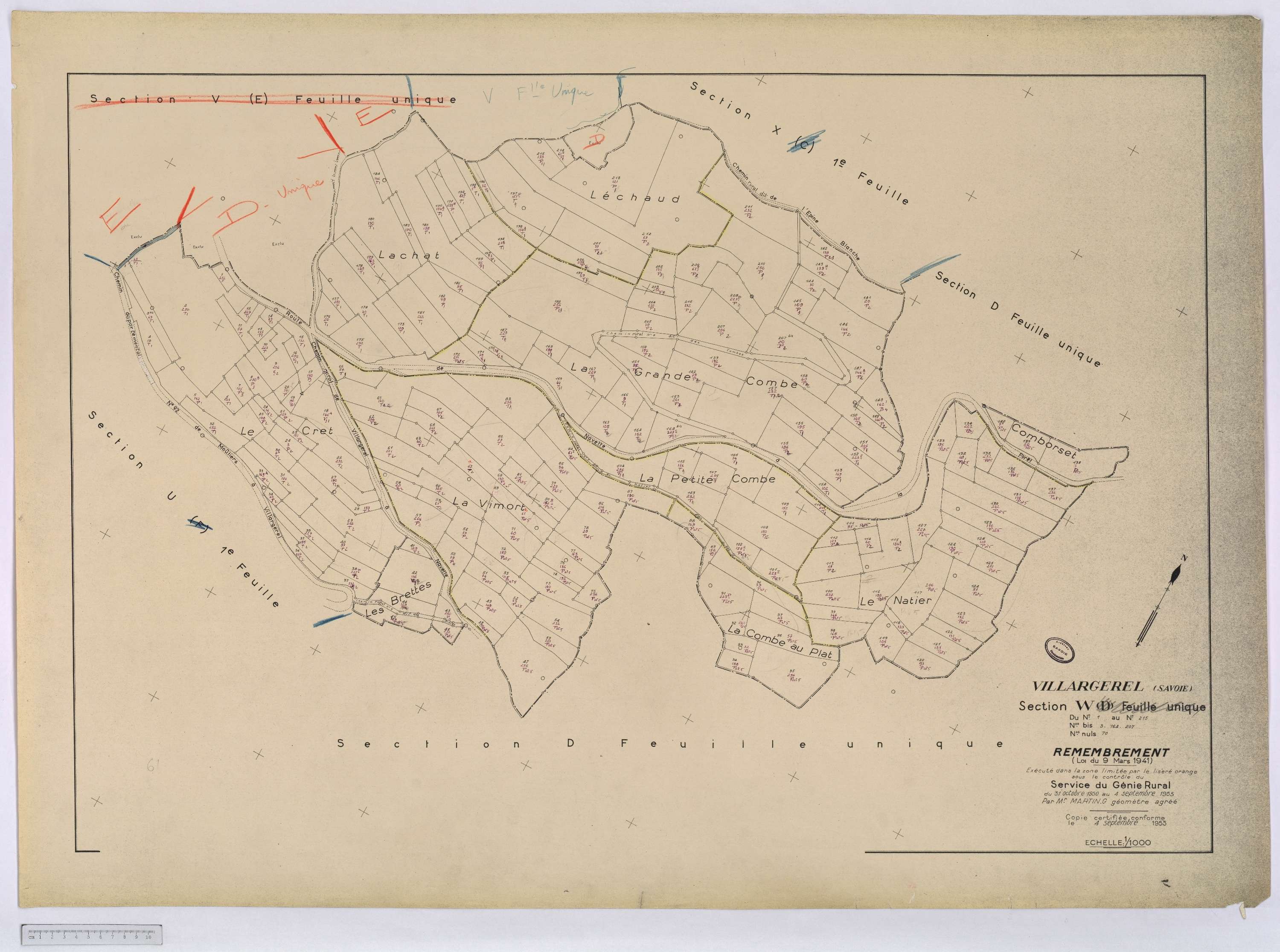 Aigueblanche - Cadastre rénové (1960) et cadastre remembré (s.d.).