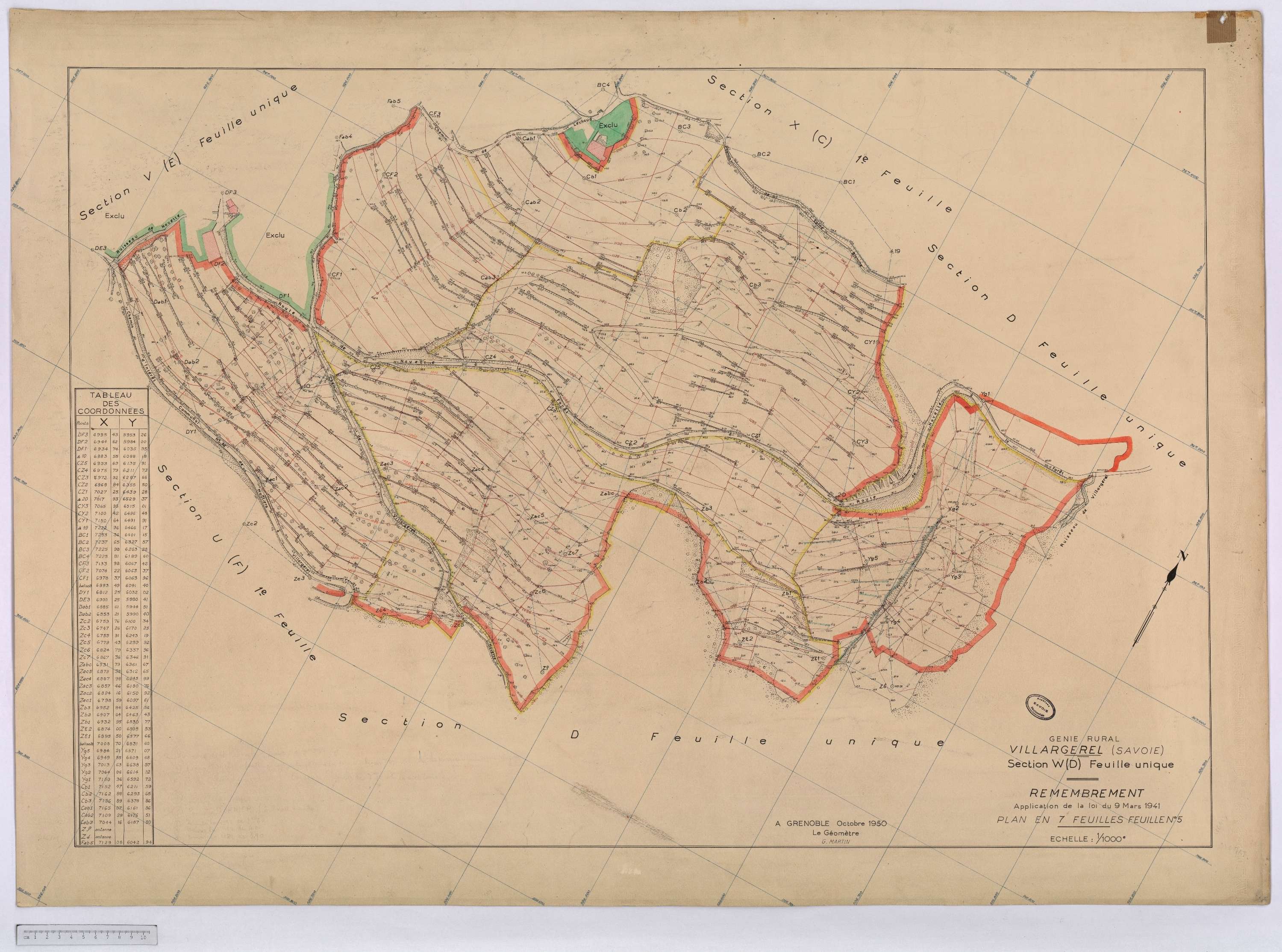 Aigueblanche - Cadastre rénové (1960) et cadastre remembré (s.d.).