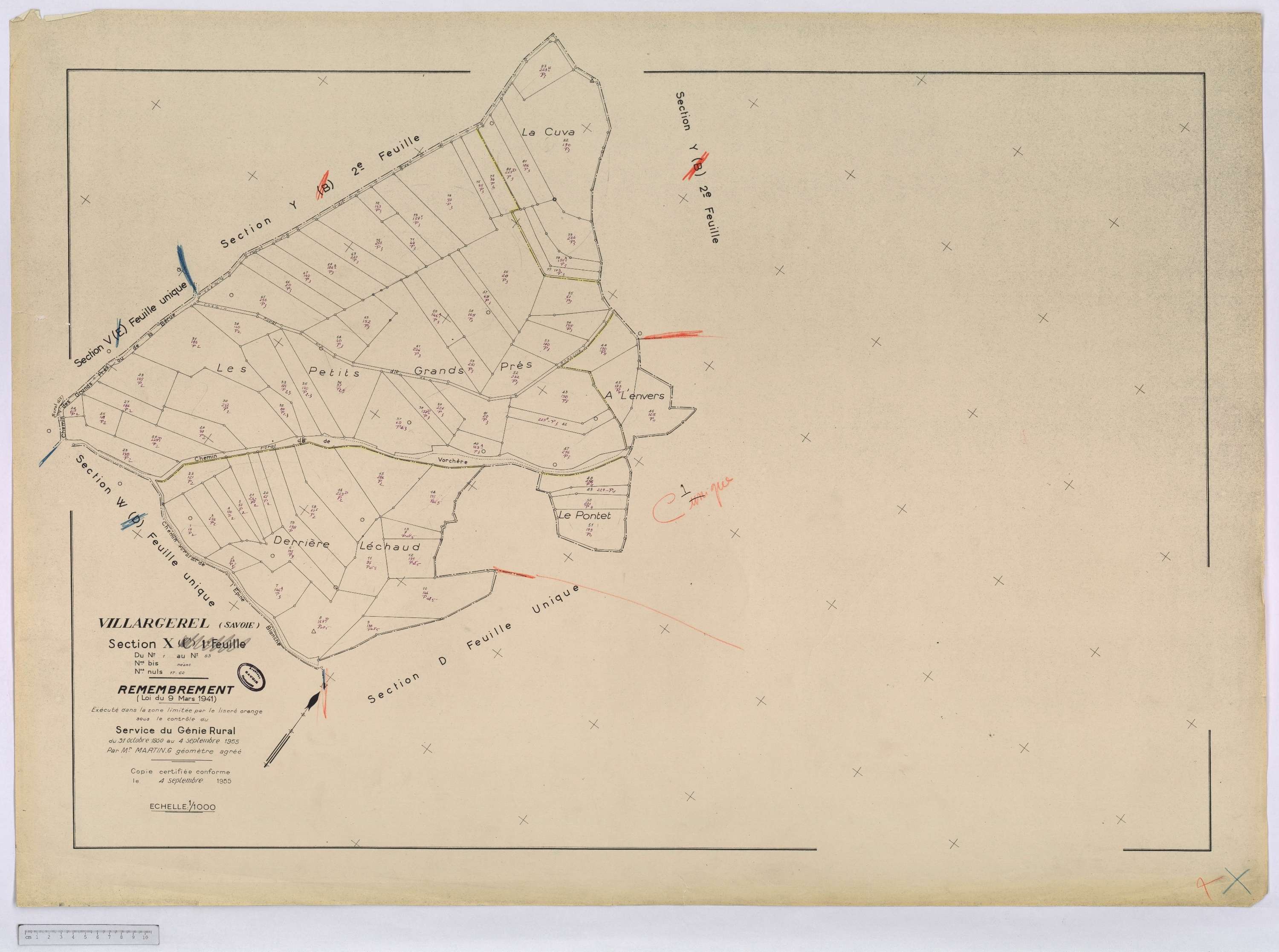 Aigueblanche - Cadastre rénové (1960) et cadastre remembré (s.d.).
