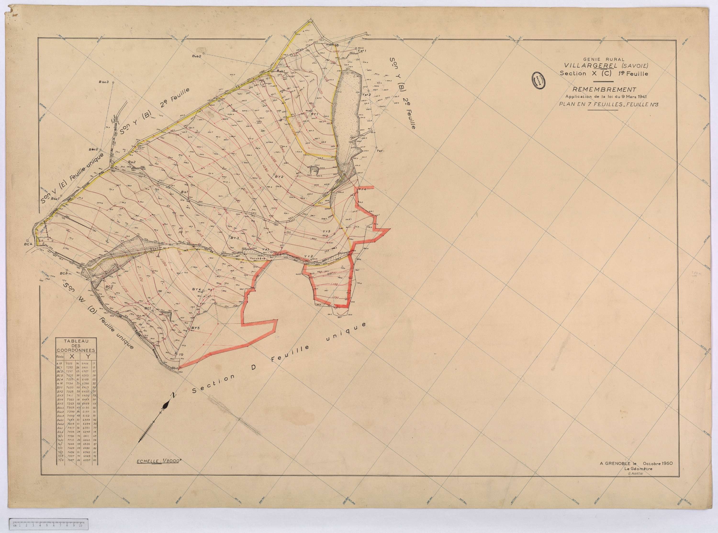Aigueblanche - Cadastre rénové (1960) et cadastre remembré (s.d.).
