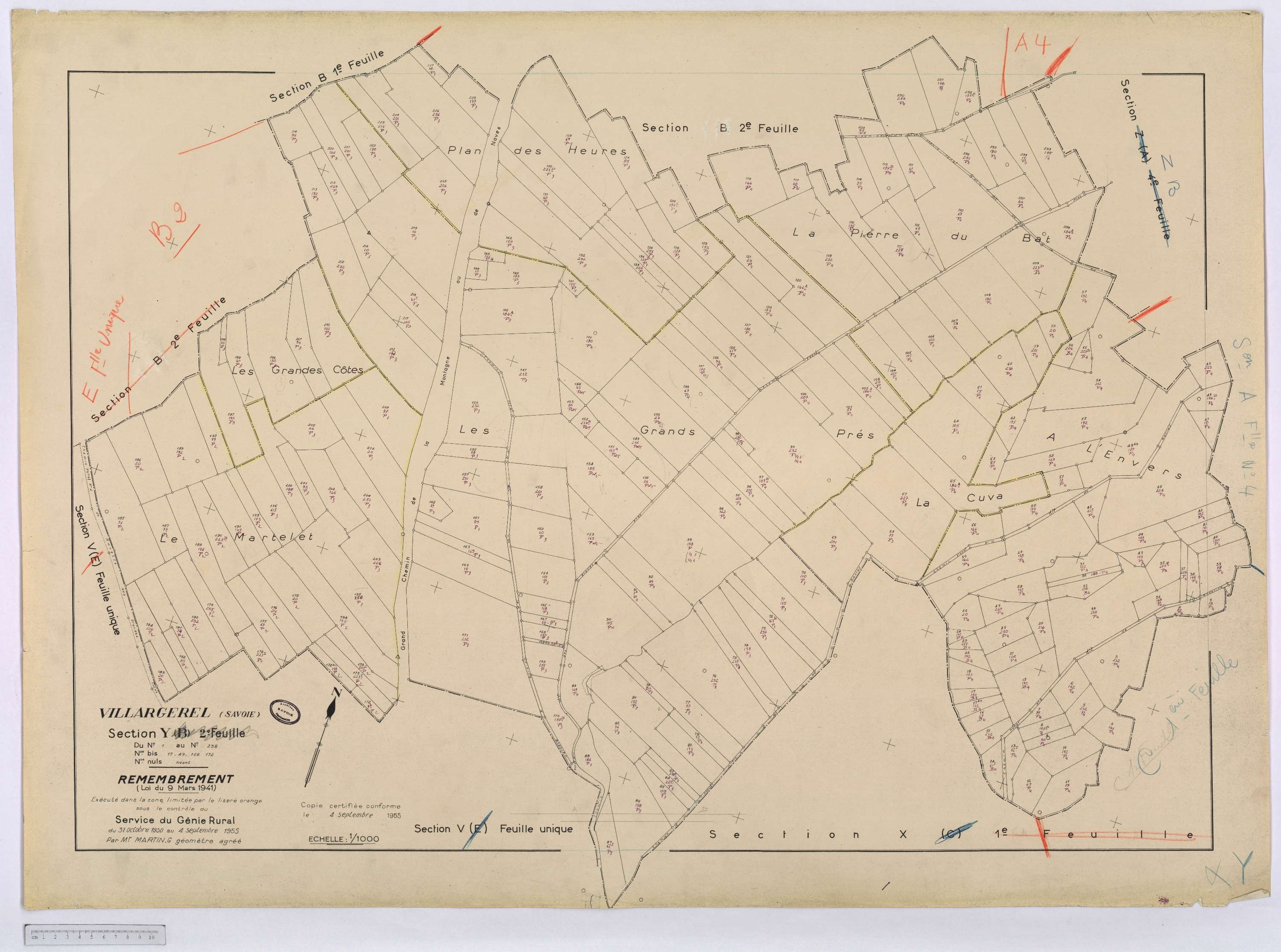 Aigueblanche - Cadastre rénové (1960) et cadastre remembré (s.d.).