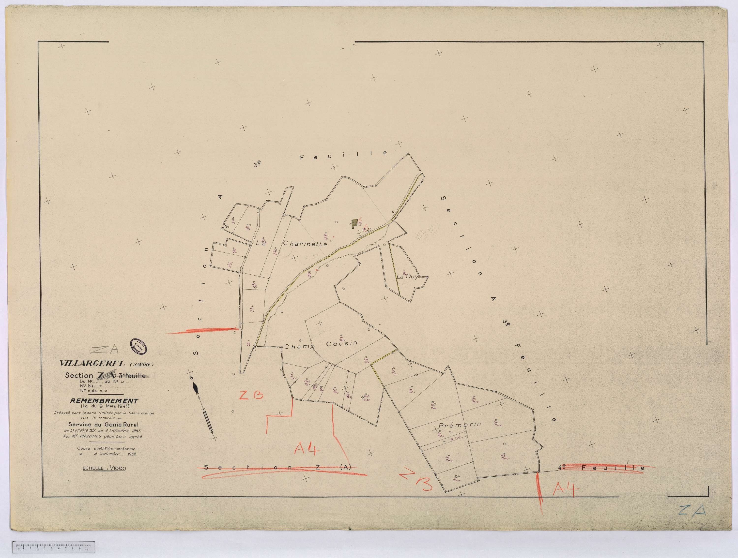 Aigueblanche - Cadastre rénové (1960) et cadastre remembré (s.d.).
