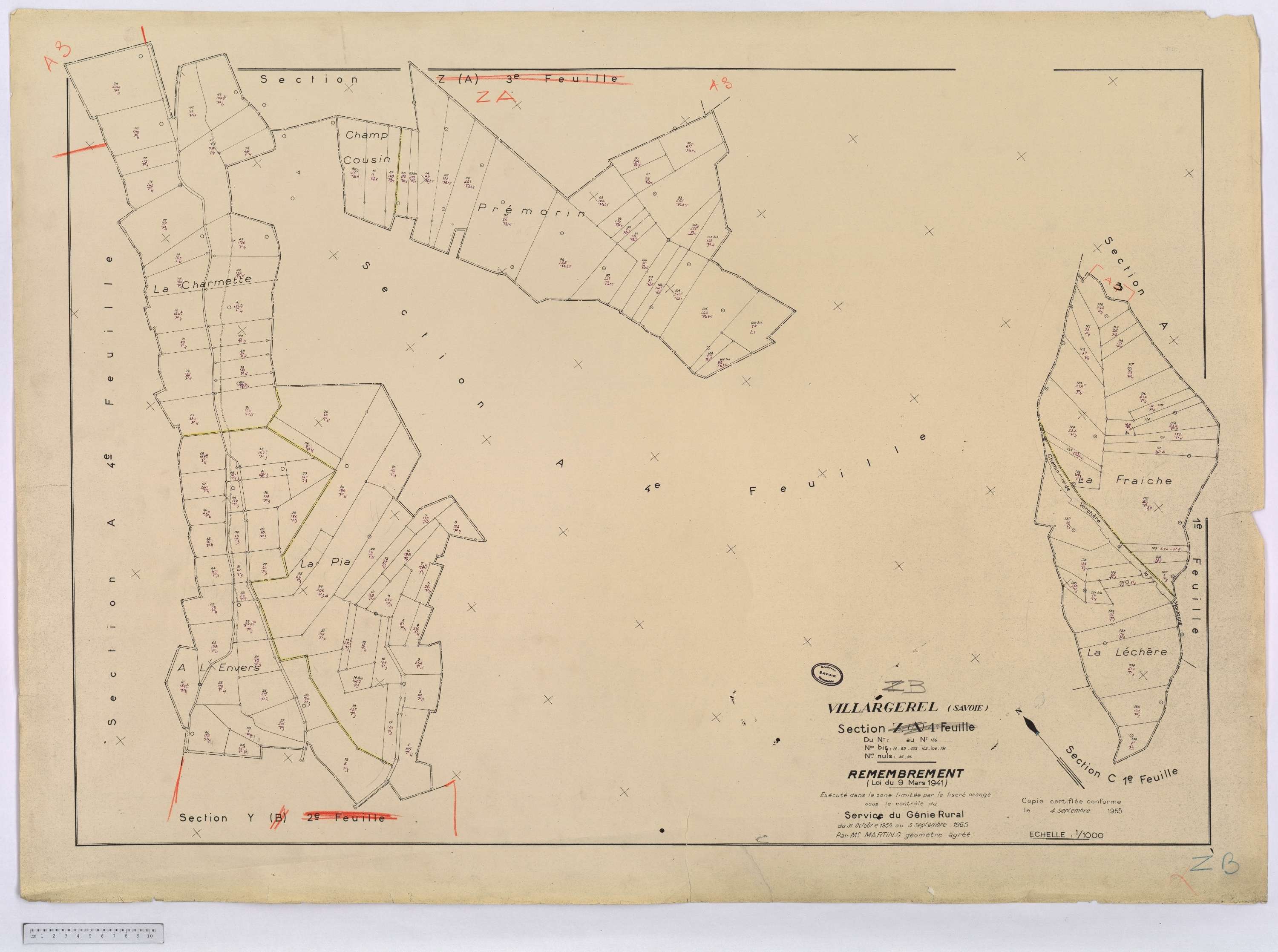 Aigueblanche - Cadastre rénové (1960) et cadastre remembré (s.d.).