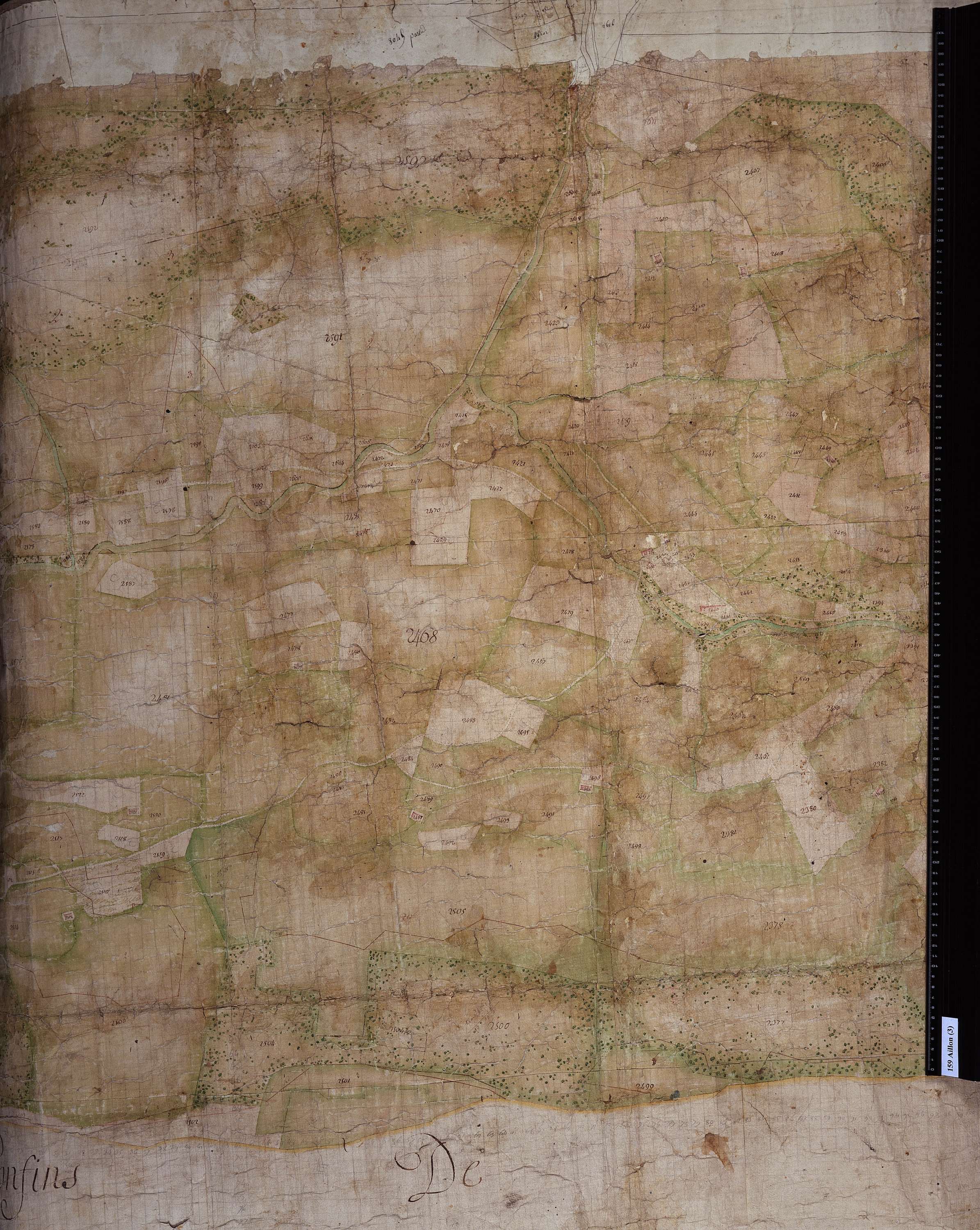 Aillon-le-Jeune - Copie de la mappe originale (plan cadastral) de la commune d’Aillon. Signée : Cocelli, directeur du bureau de la péréquation générale.