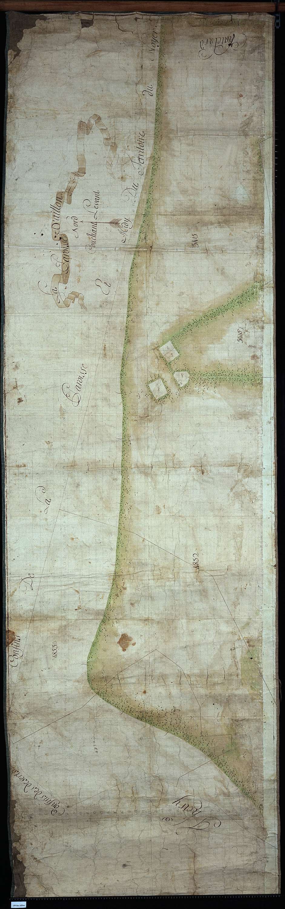 Aillon-le-Jeune - Copie de la mappe originale (plan cadastral) de la commune d’Aillon. Signée : Cocelli, directeur du bureau de la péréquation générale.