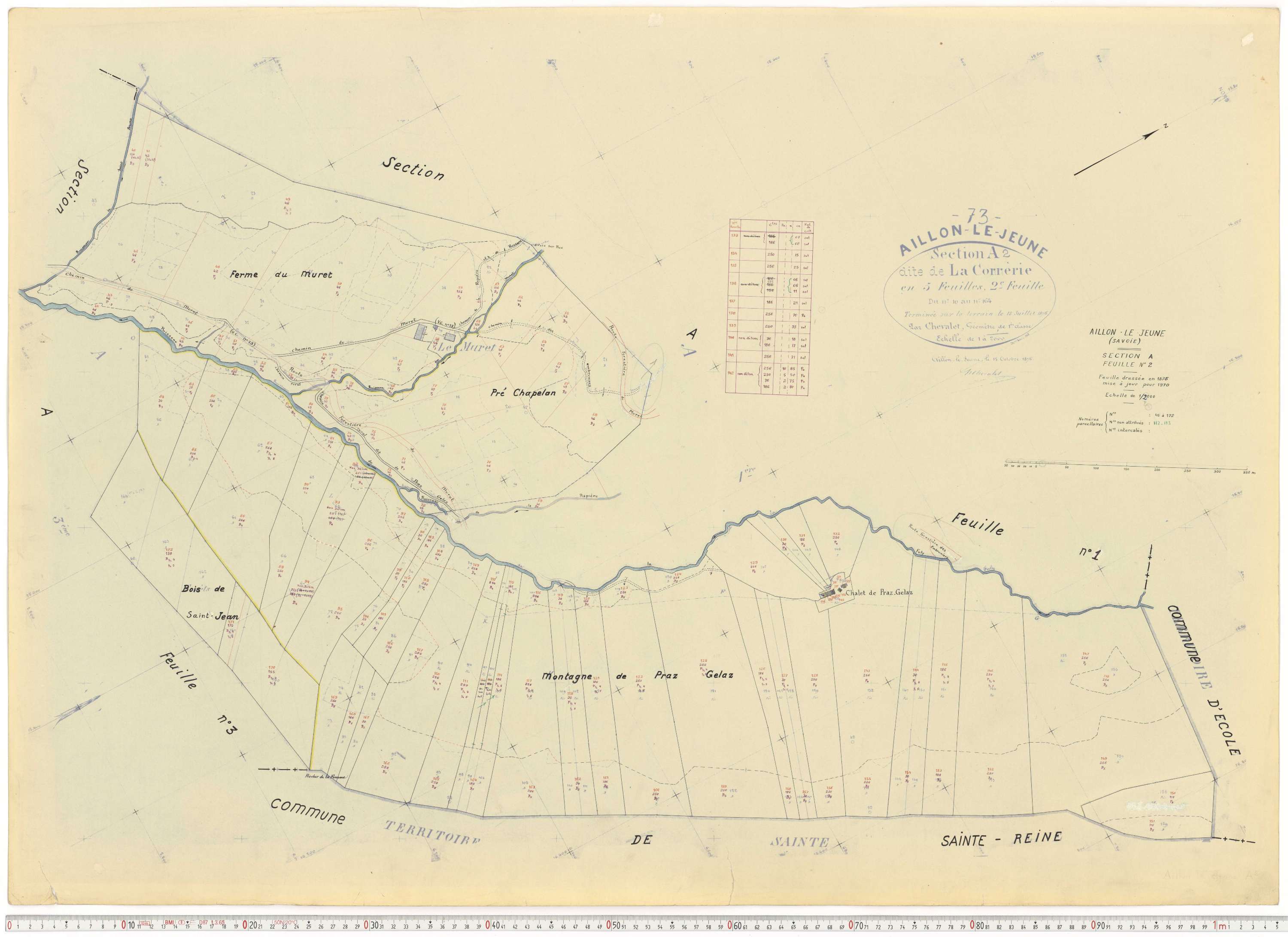 Aillon-le-Jeune - Cadastre rénové version de travail (1970).