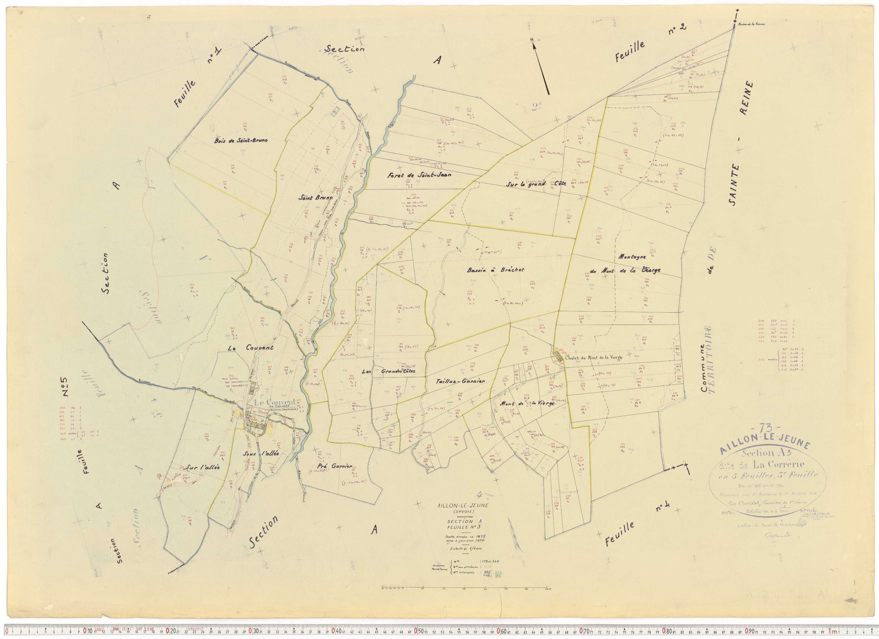 Aillon-le-Jeune - Cadastre rénové version de travail (1970).