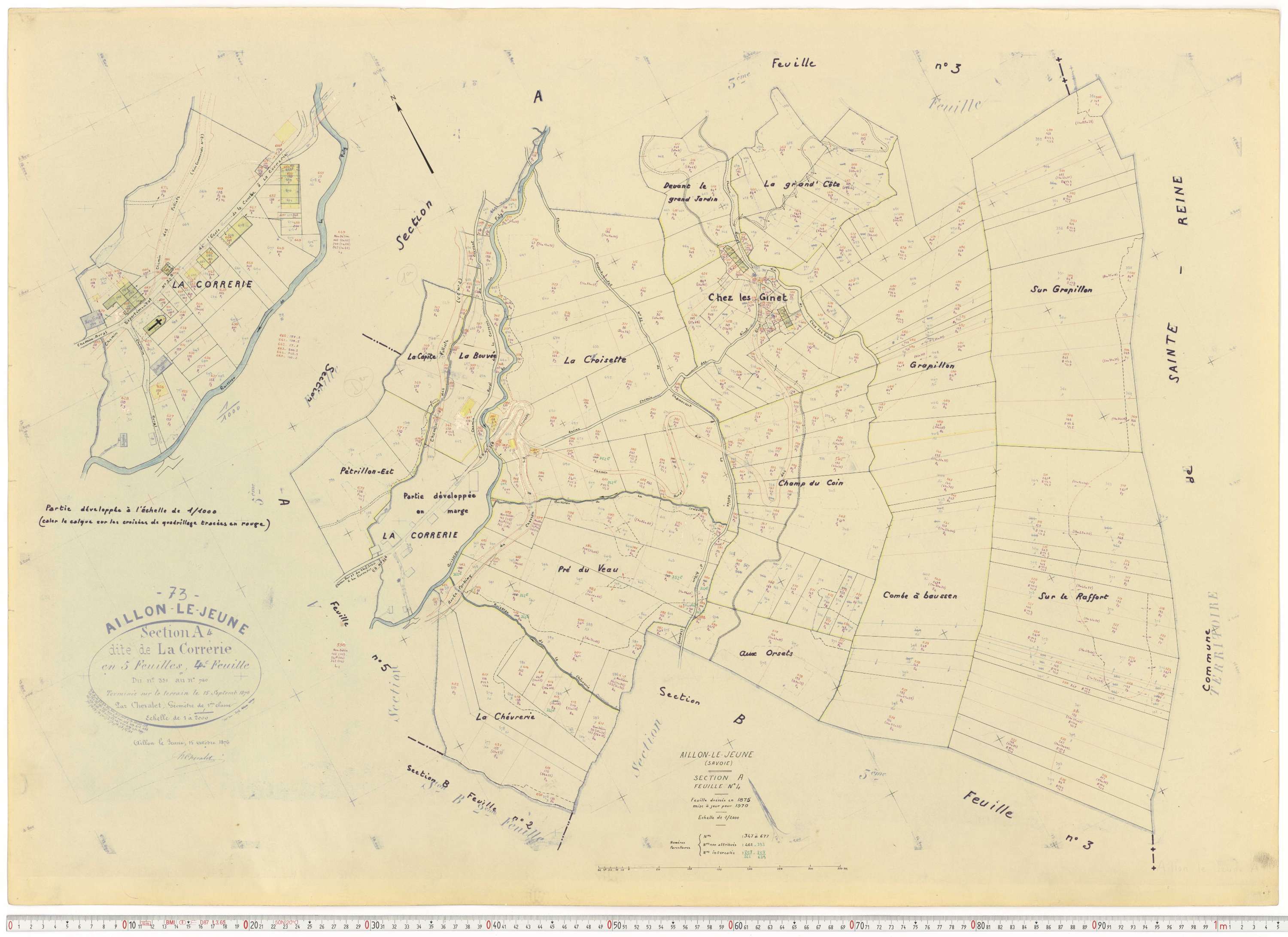 Aillon-le-Jeune - Cadastre rénové version de travail (1970).