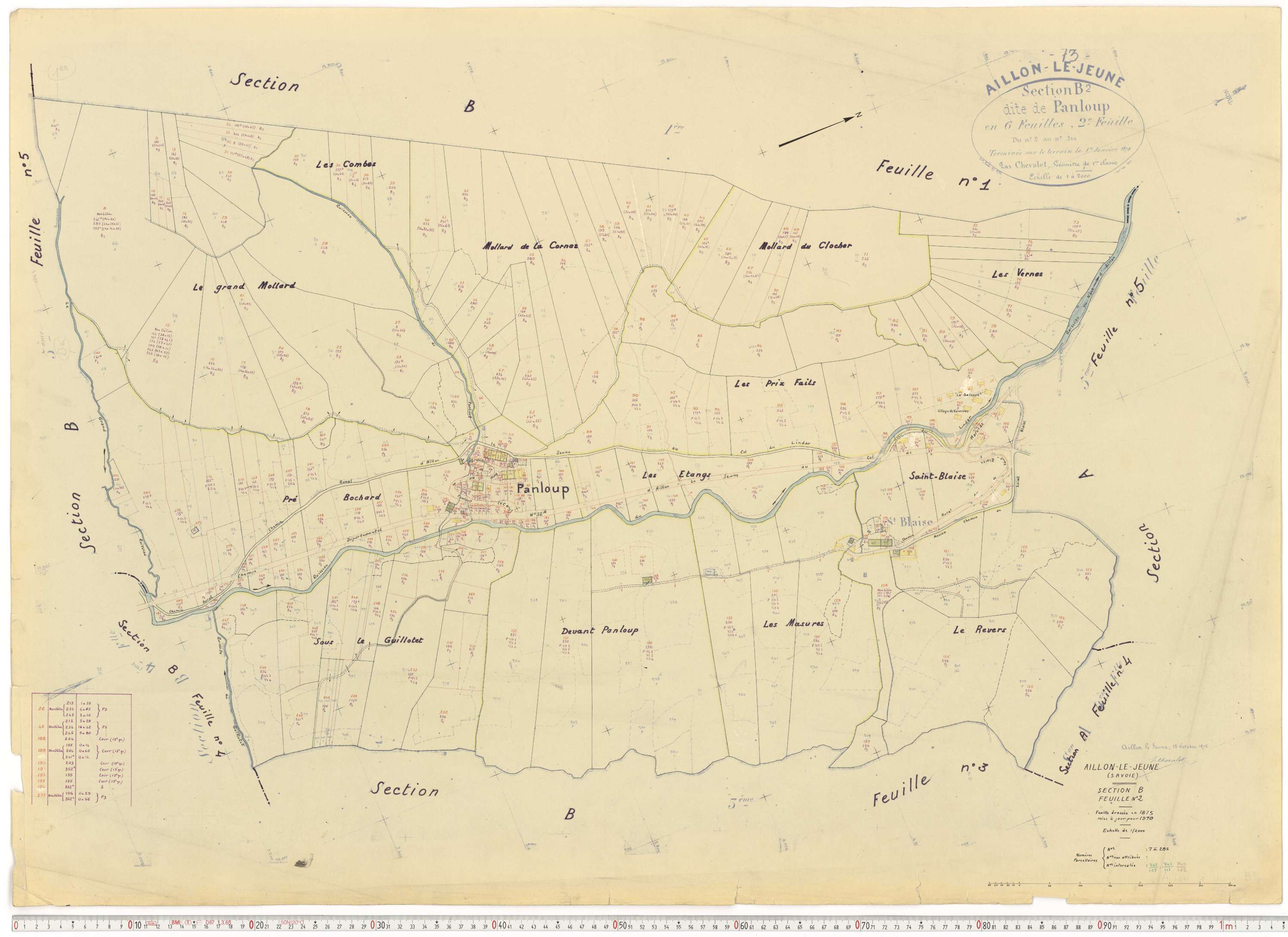 Aillon-le-Jeune - Cadastre rénové version de travail (1970).