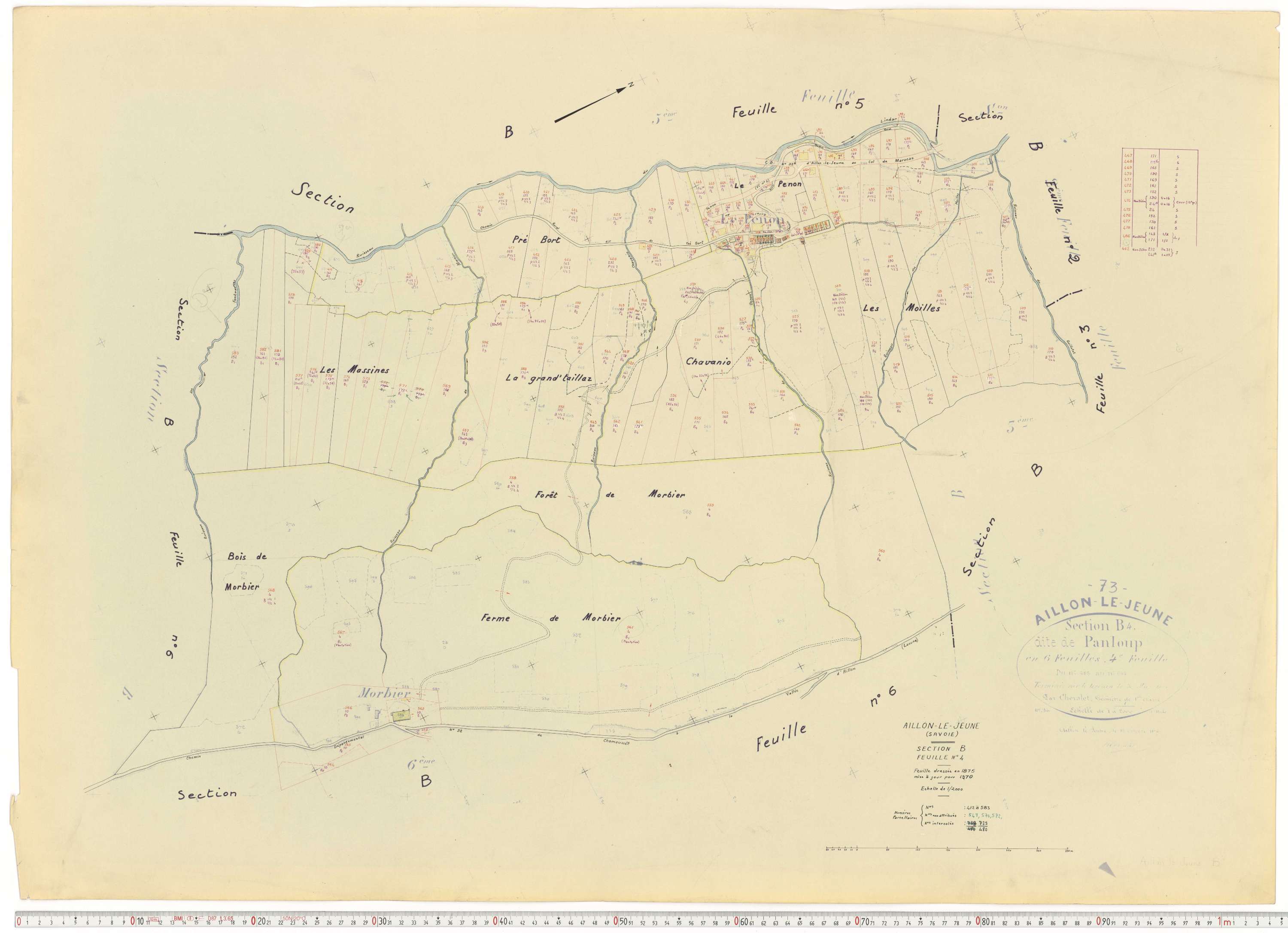 Aillon-le-Jeune - Cadastre rénové version de travail (1970).