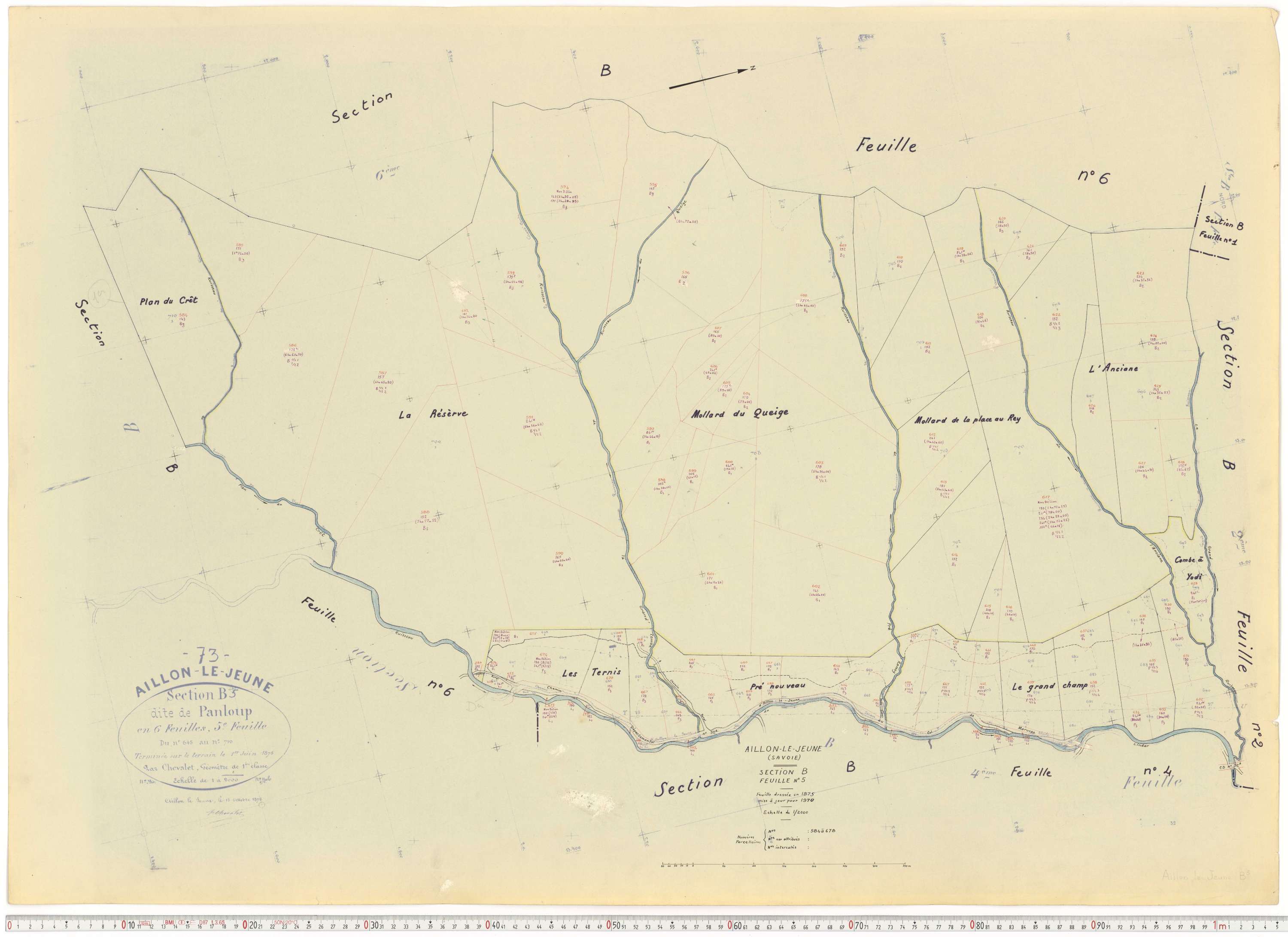 Aillon-le-Jeune - Cadastre rénové version de travail (1970).