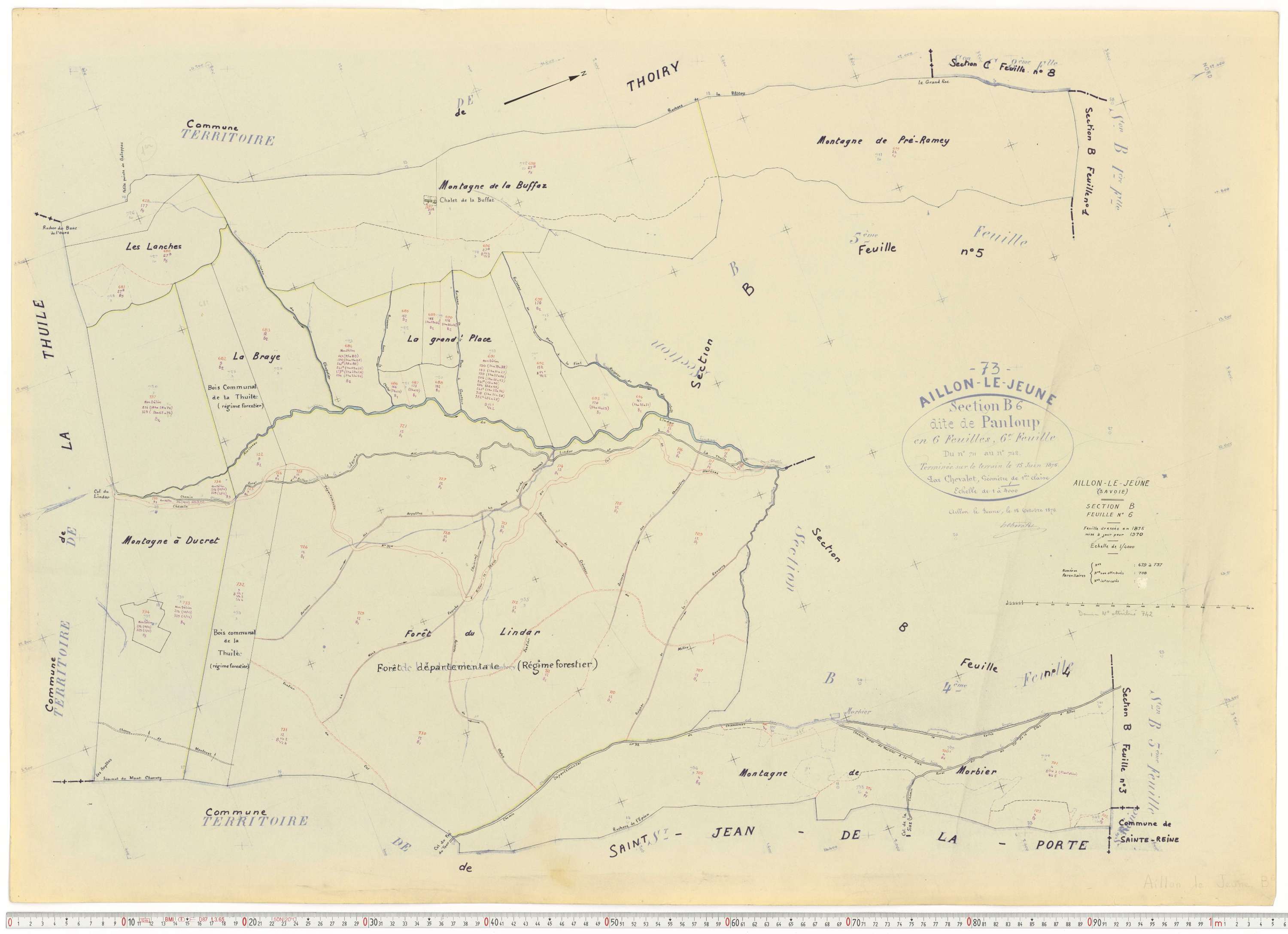 Aillon-le-Jeune - Cadastre rénové version de travail (1970).