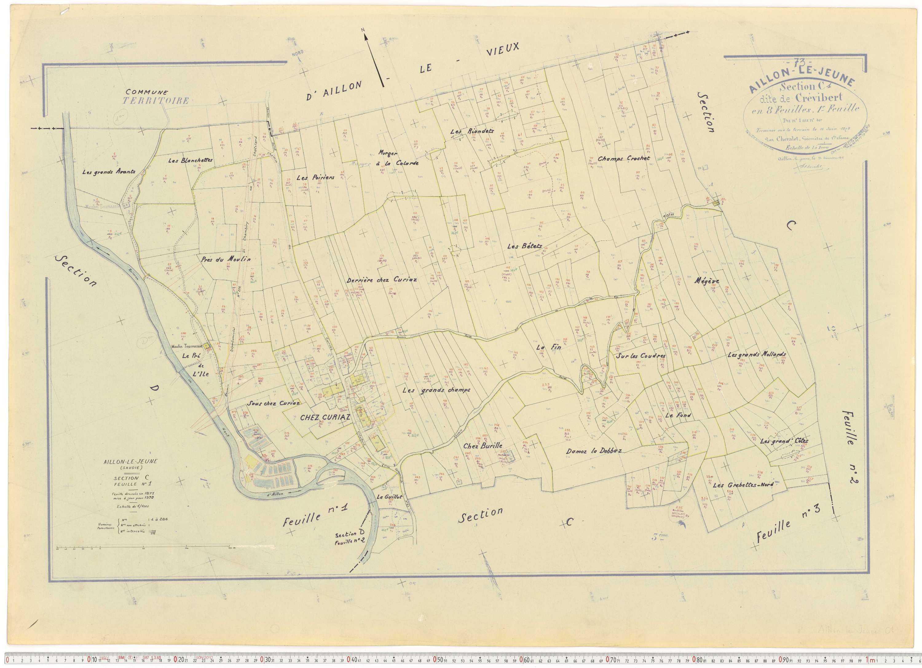 Aillon-le-Jeune - Cadastre rénové version de travail (1970).