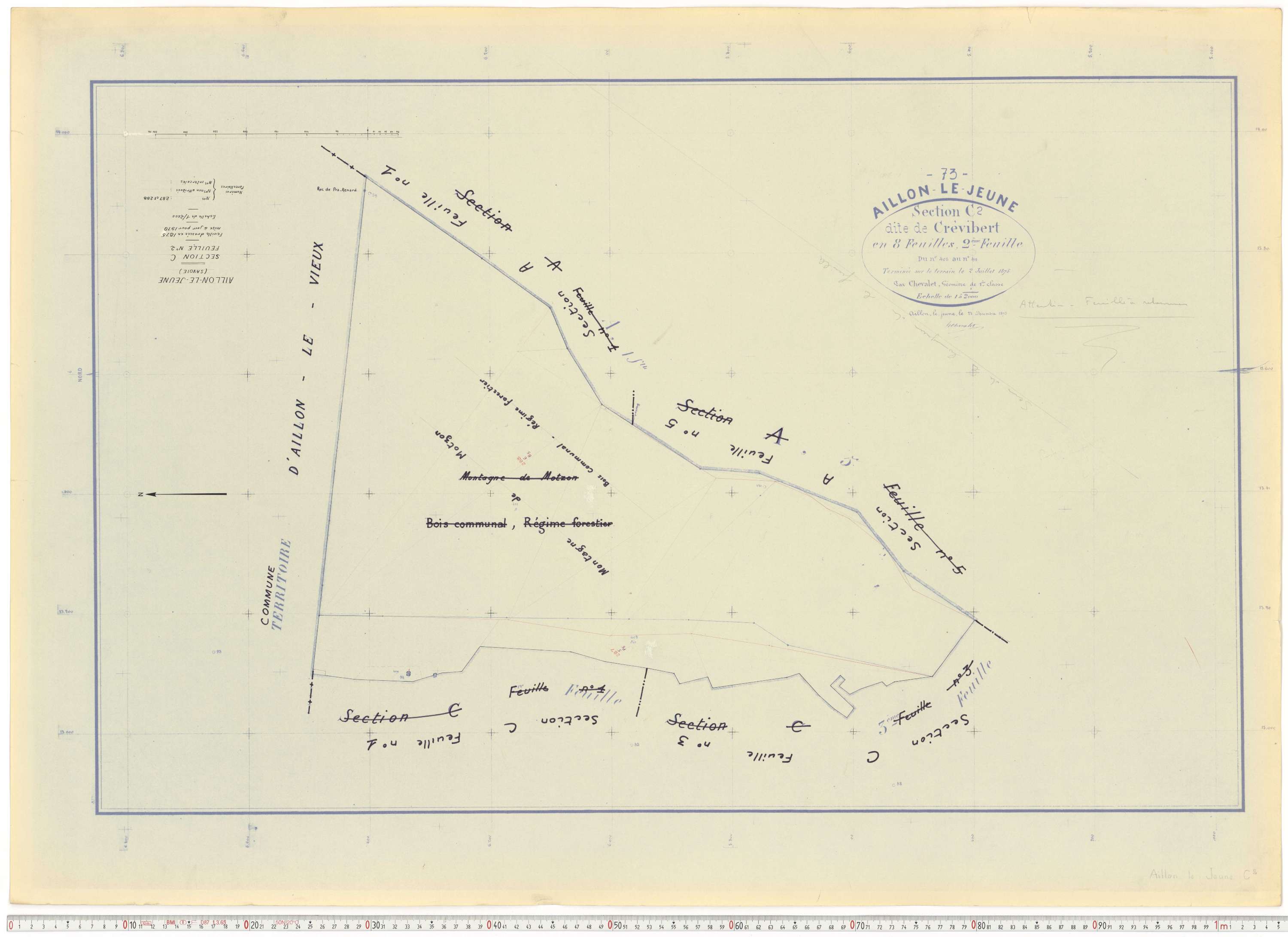Aillon-le-Jeune - Cadastre rénové version de travail (1970).