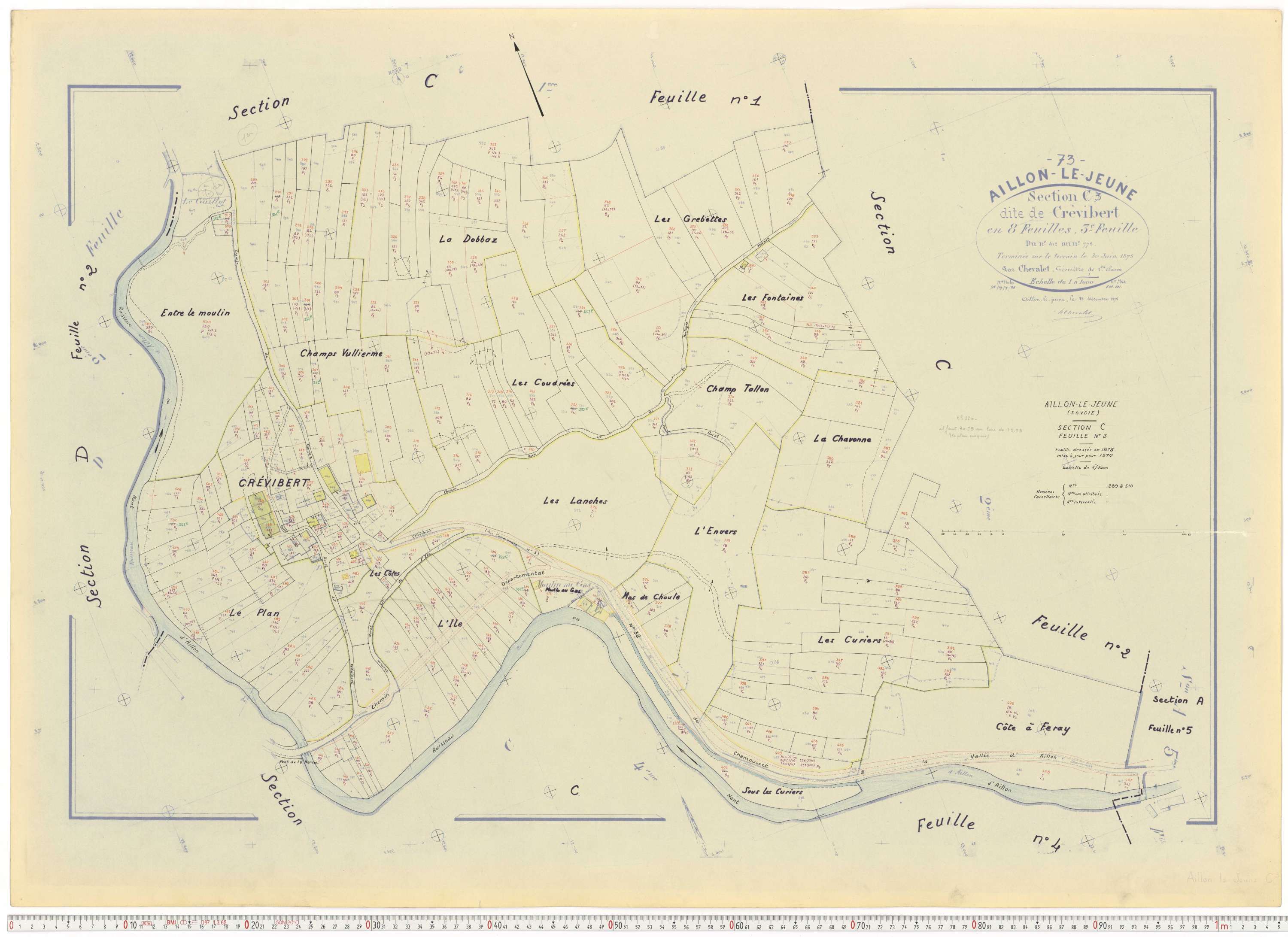 Aillon-le-Jeune - Cadastre rénové version de travail (1970).