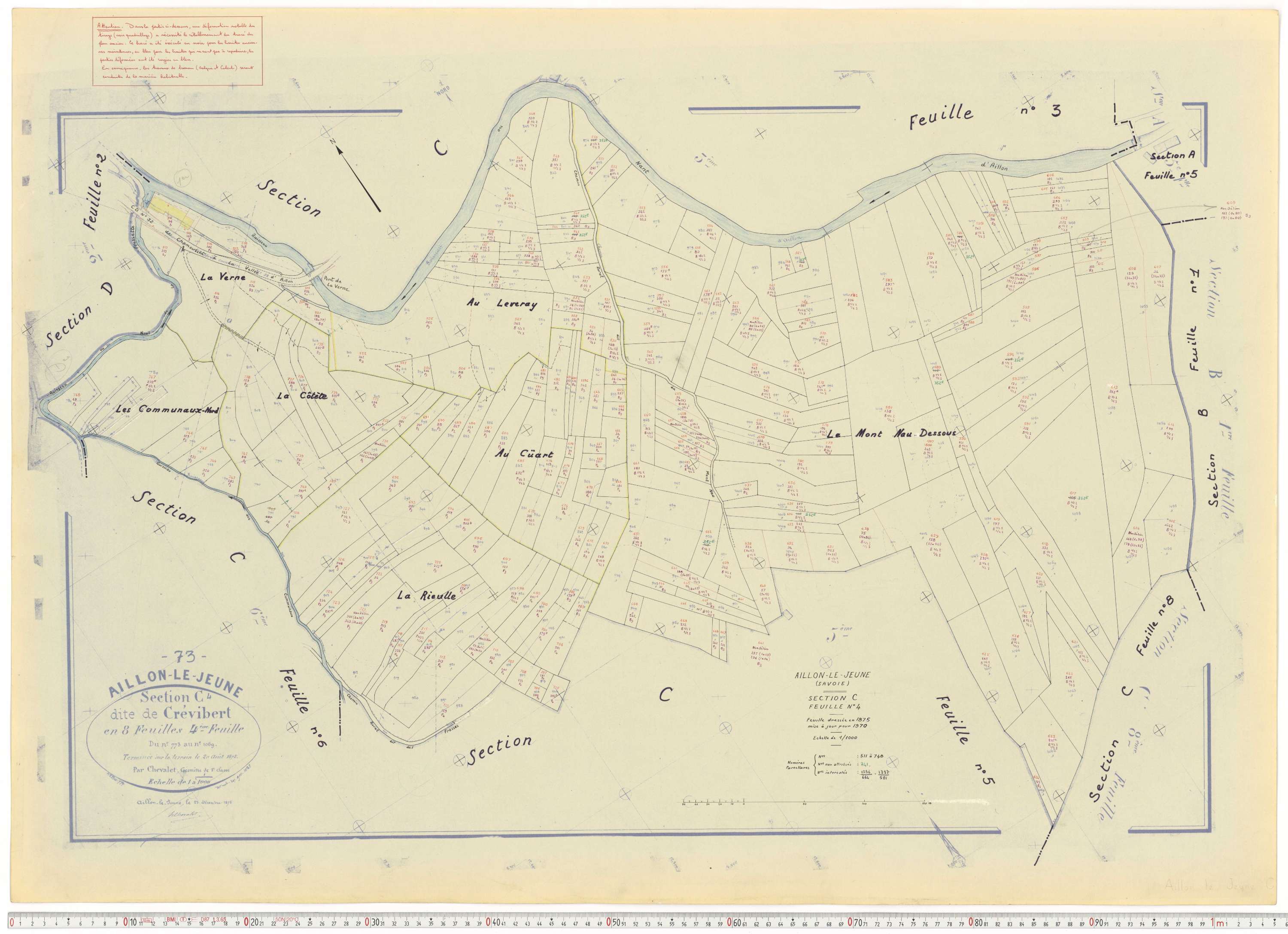 Aillon-le-Jeune - Cadastre rénové version de travail (1970).