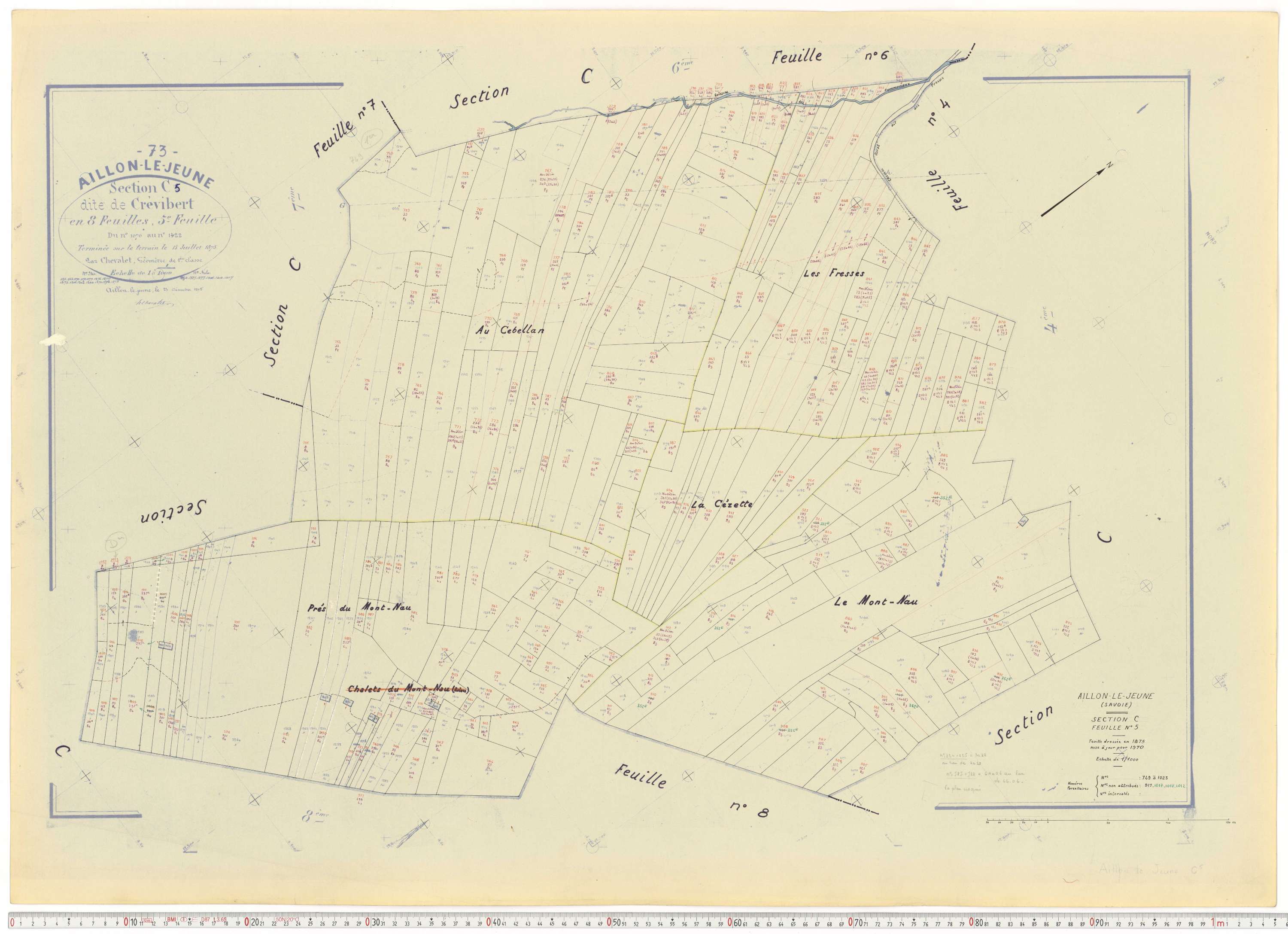 Aillon-le-Jeune - Cadastre rénové version de travail (1970).