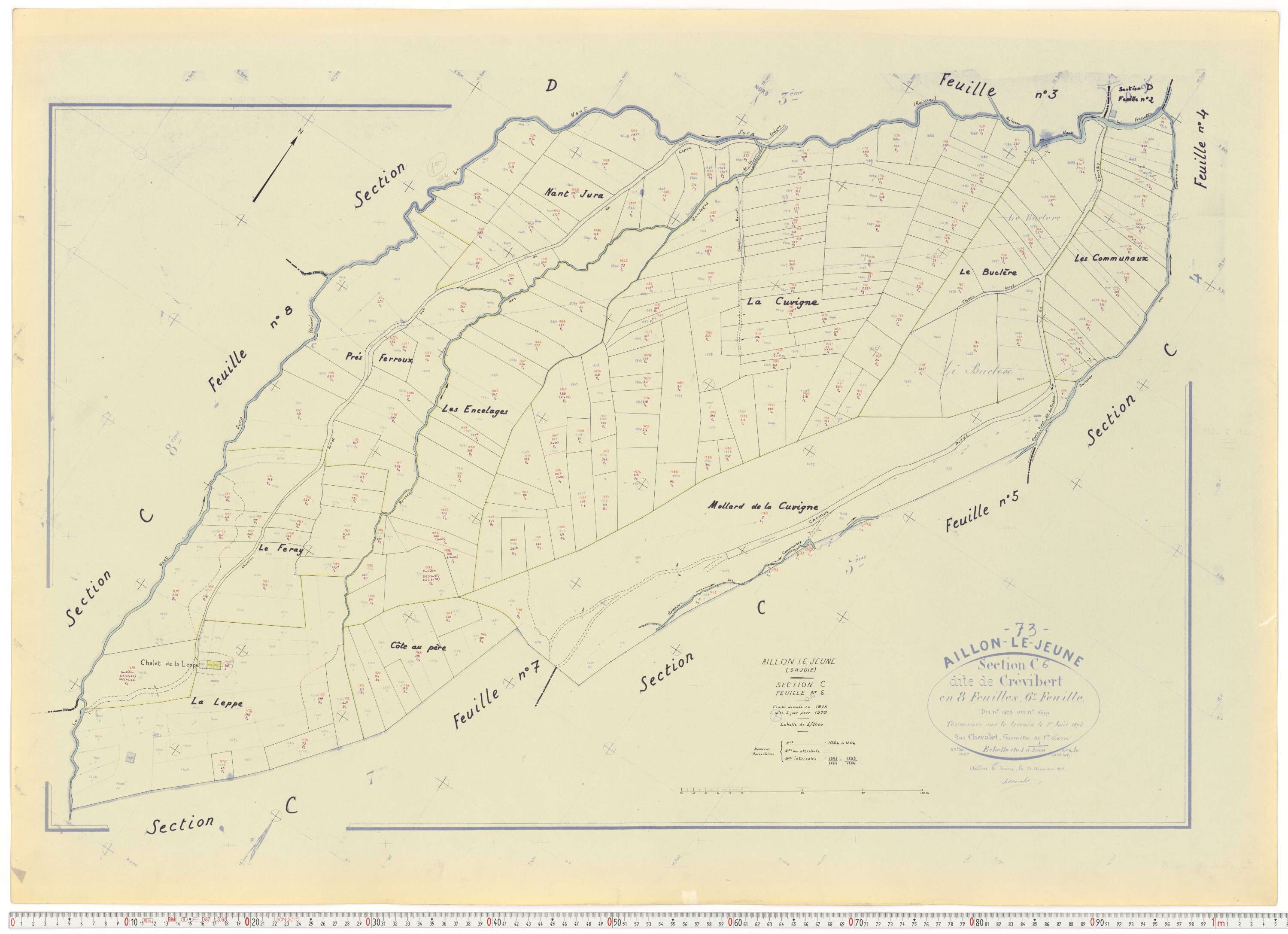 Aillon-le-Jeune - Cadastre rénové version de travail (1970).