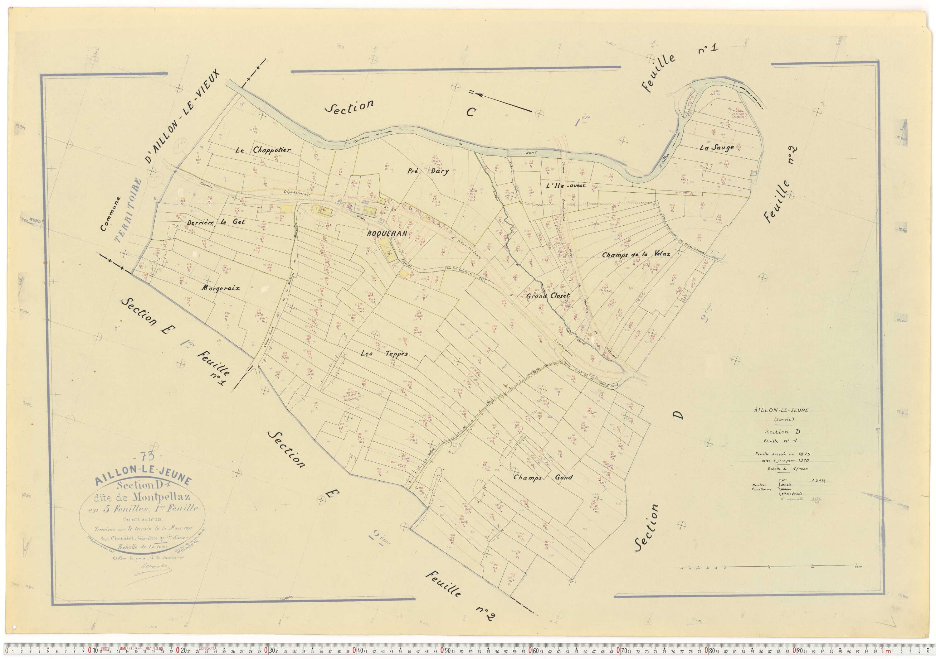 Aillon-le-Jeune - Cadastre rénové version de travail (1970).