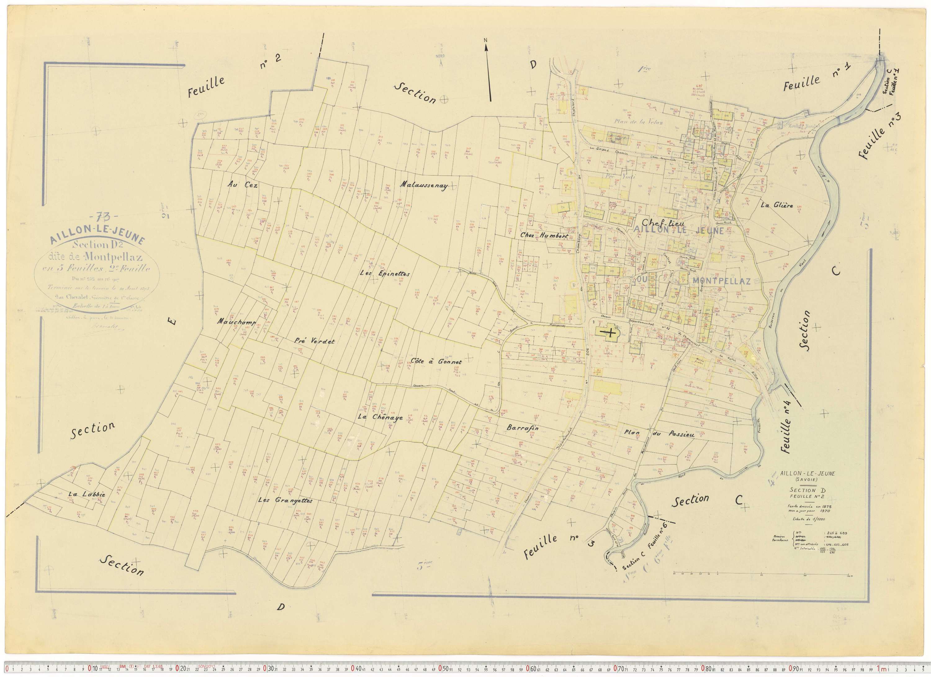 Aillon-le-Jeune - Cadastre rénové version de travail (1970).