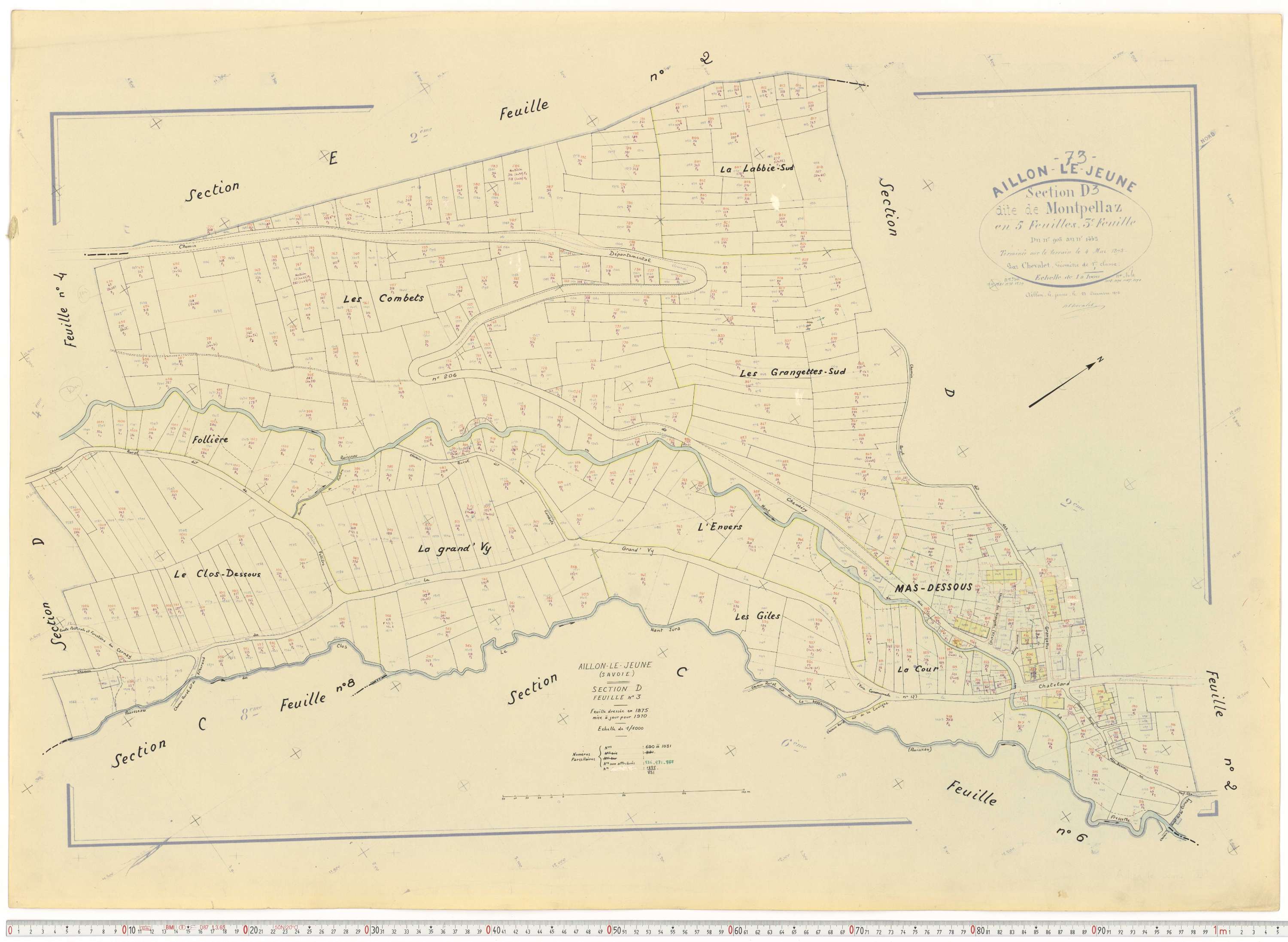 Aillon-le-Jeune - Cadastre rénové version de travail (1970).