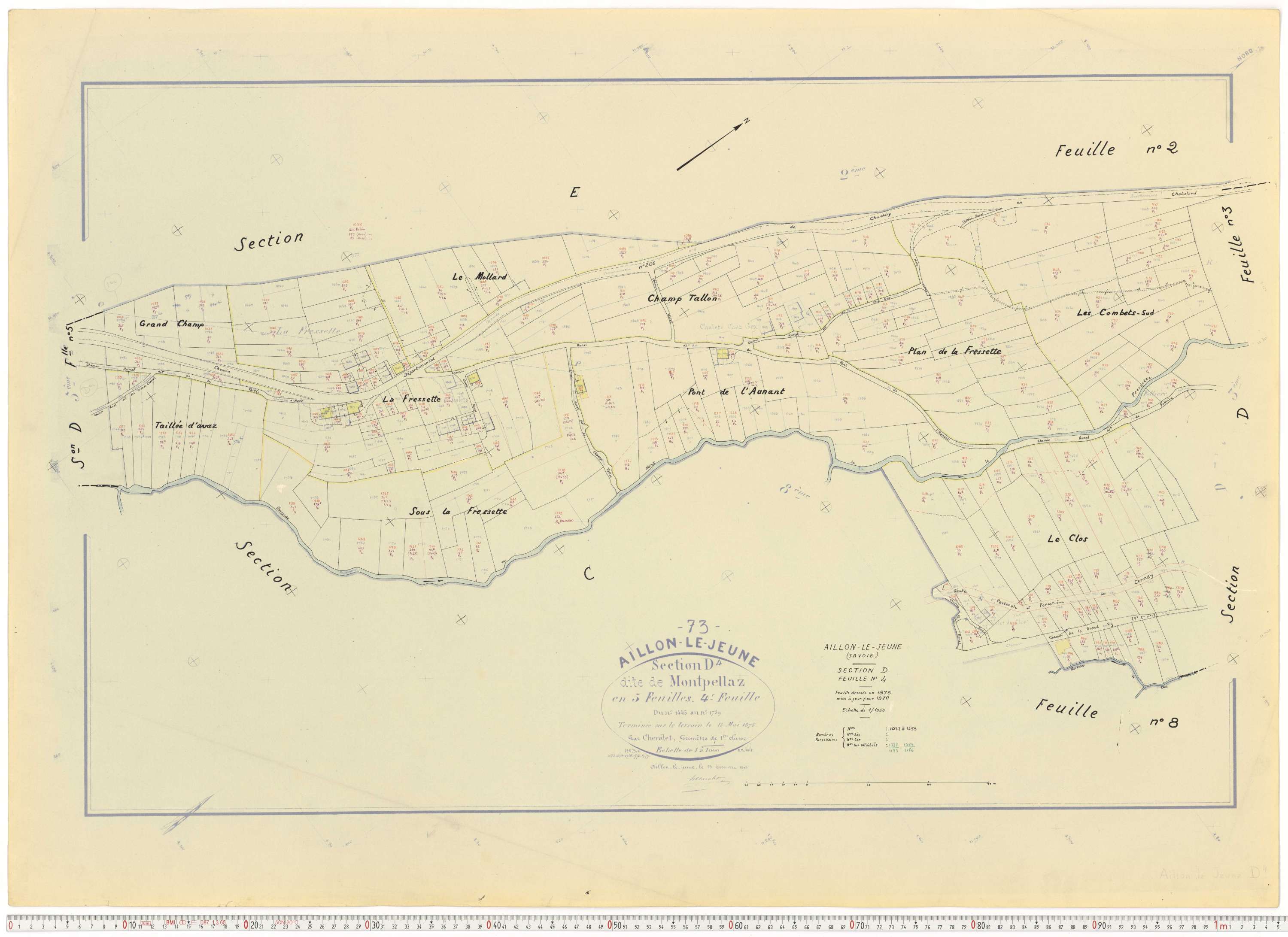 Aillon-le-Jeune - Cadastre rénové version de travail (1970).