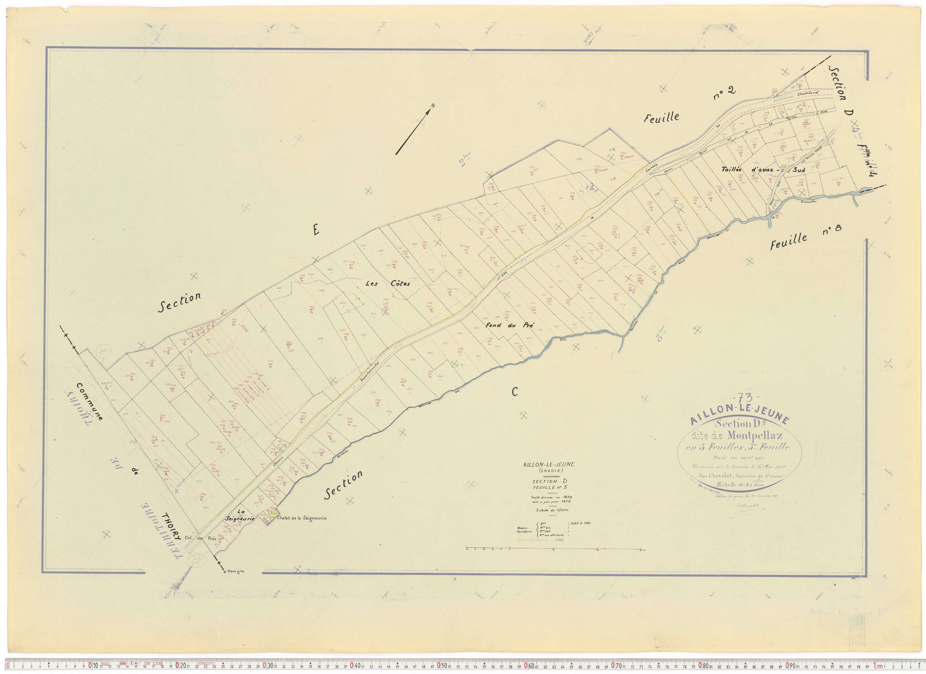 Aillon-le-Jeune - Cadastre rénové version de travail (1970).