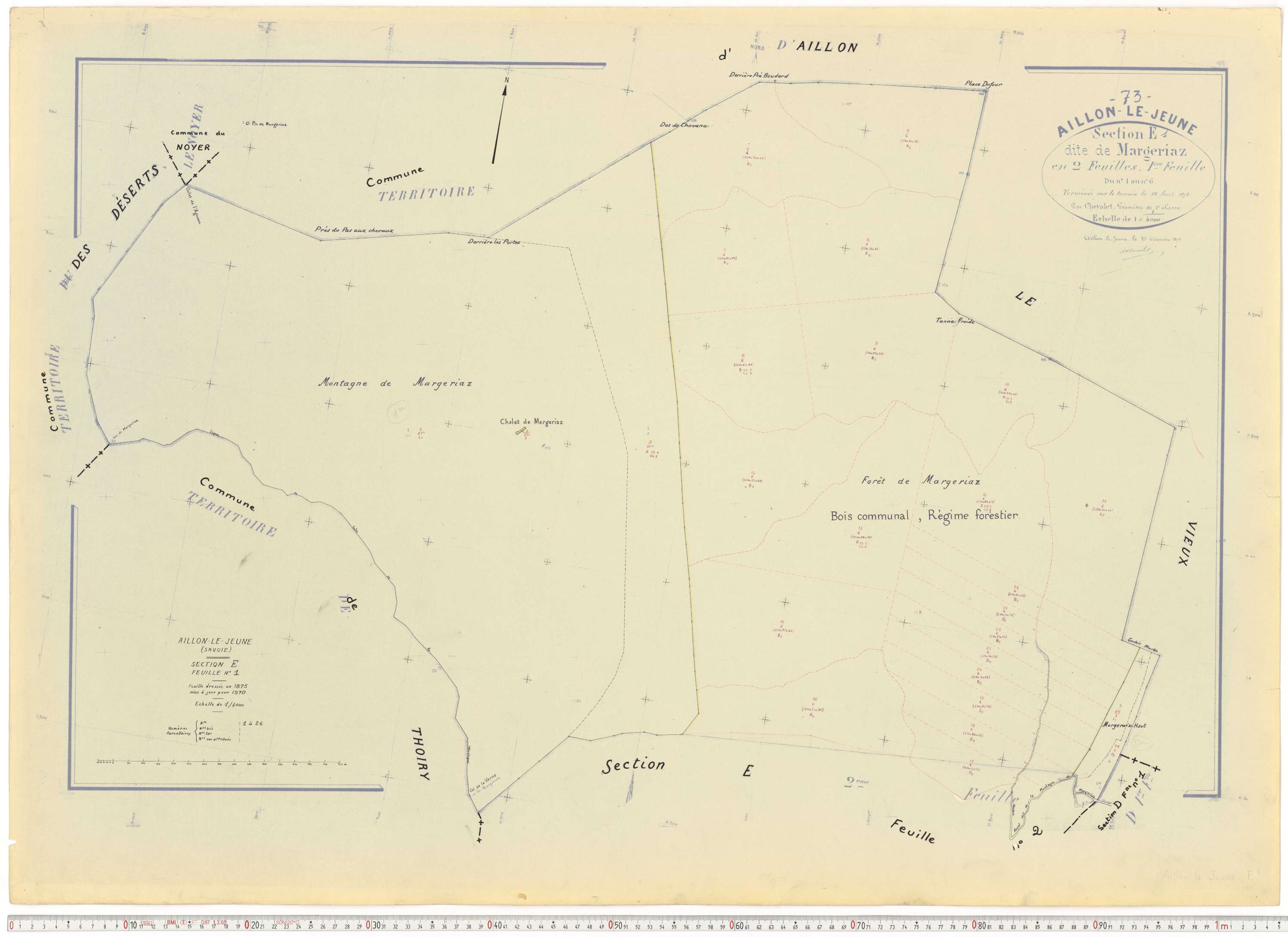 Aillon-le-Jeune - Cadastre rénové version de travail (1970).