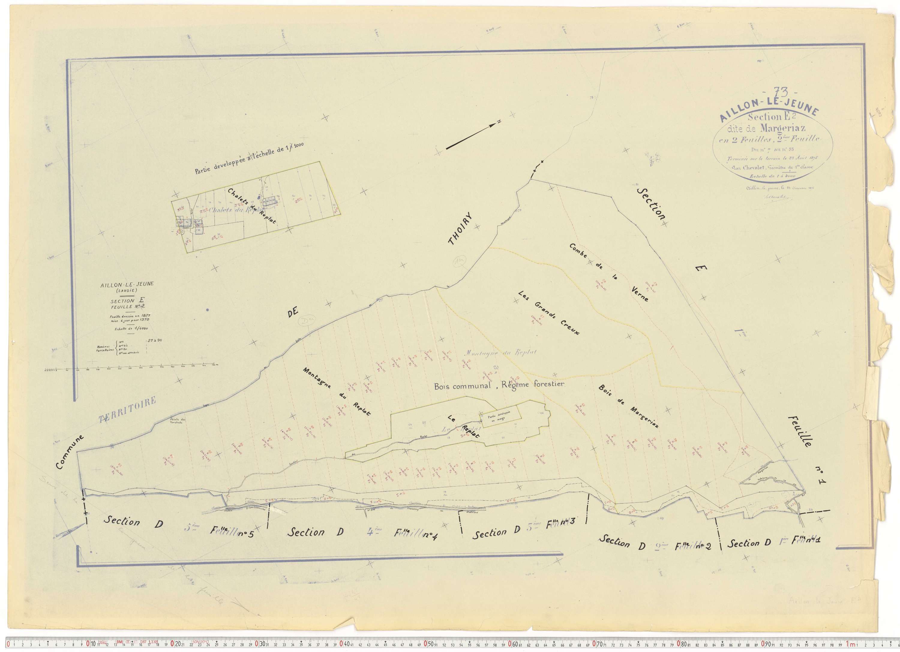 Aillon-le-Jeune - Cadastre rénové version de travail (1970).