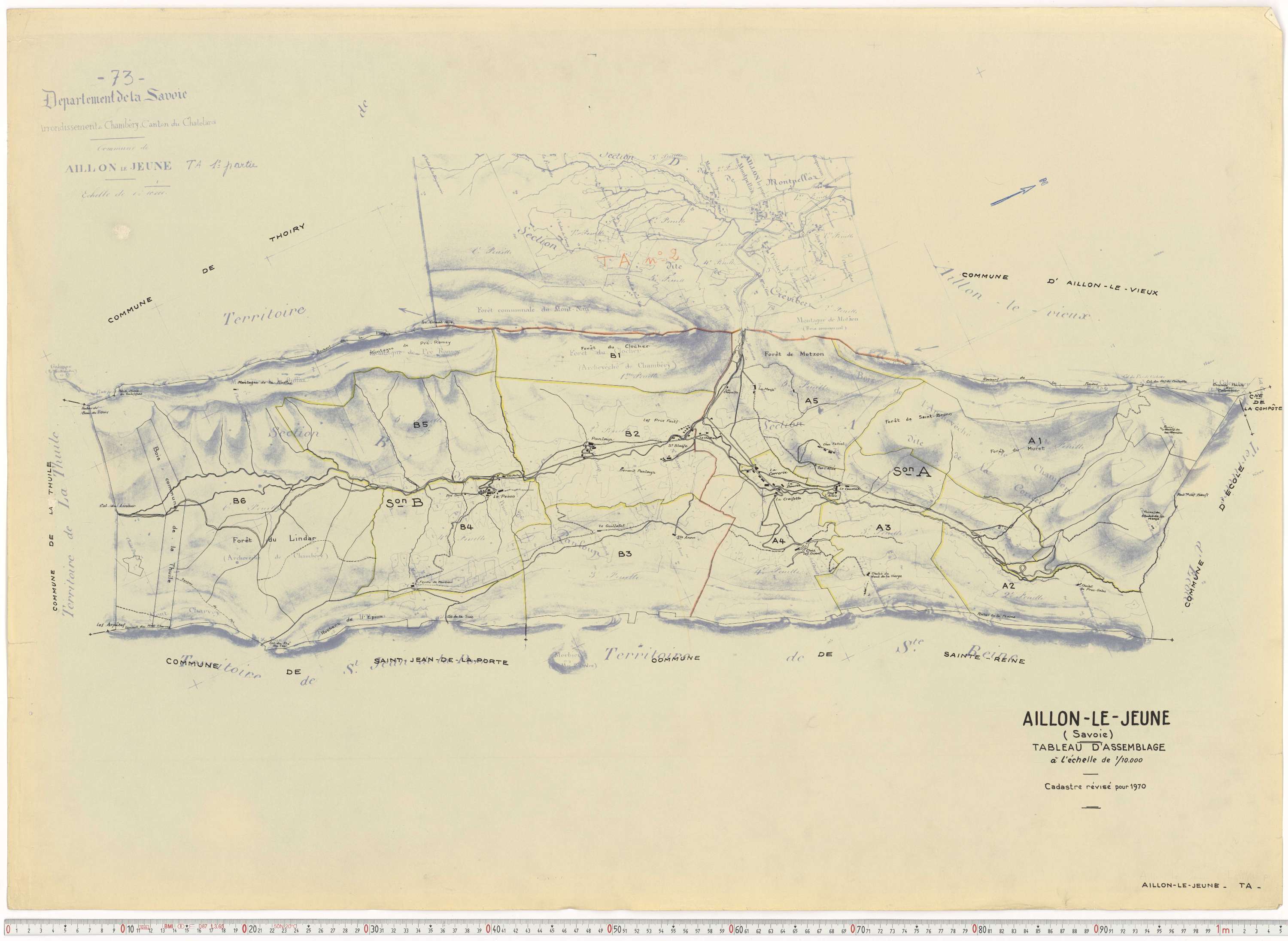 Aillon-le-Jeune - Cadastre rénové version de travail (1970).