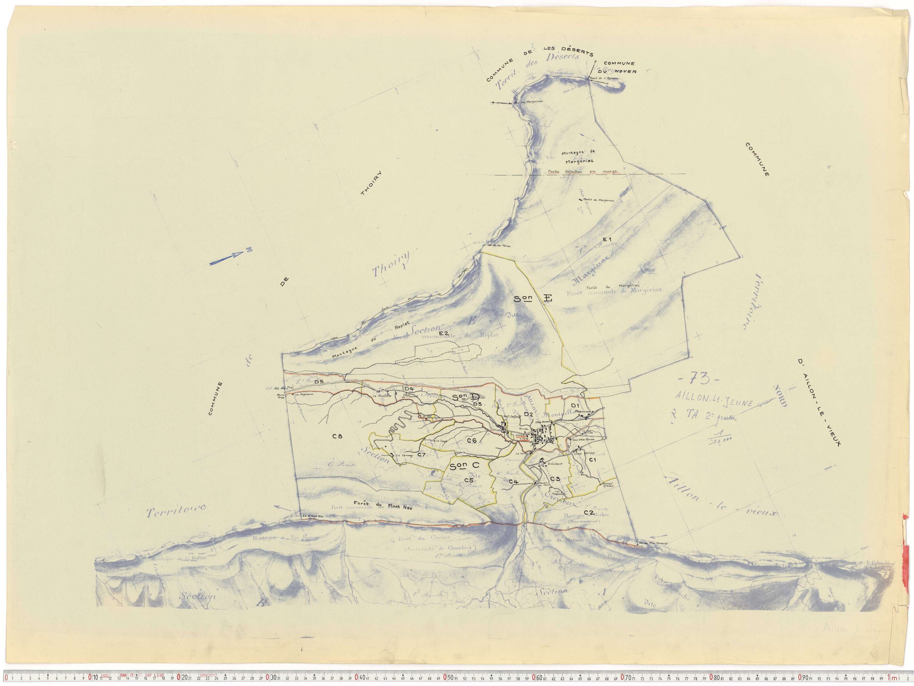 Aillon-le-Jeune - Cadastre rénové version de travail (1970).