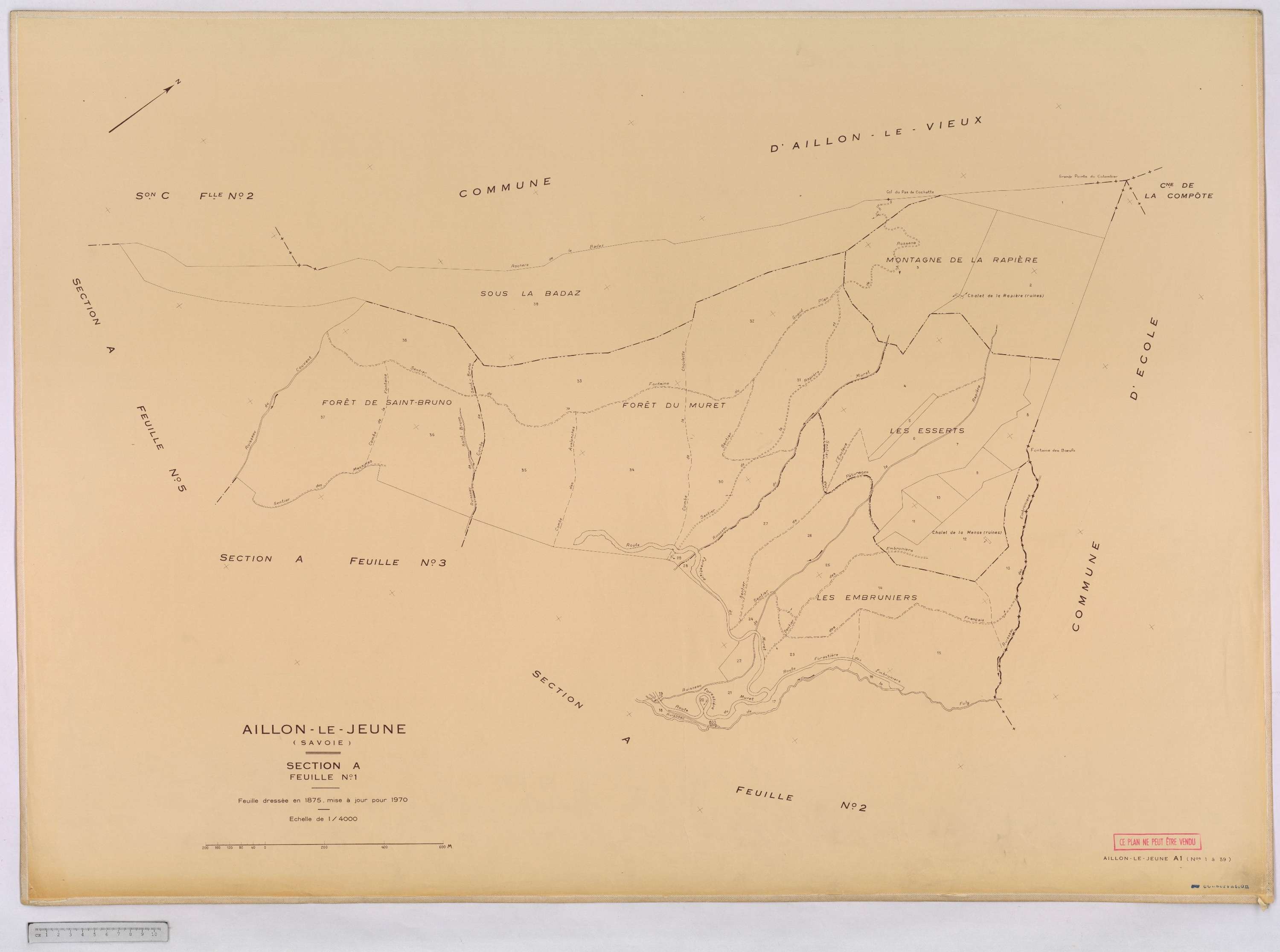 Aillon-le-Jeune - Cadastre rénové version définitive (1970).