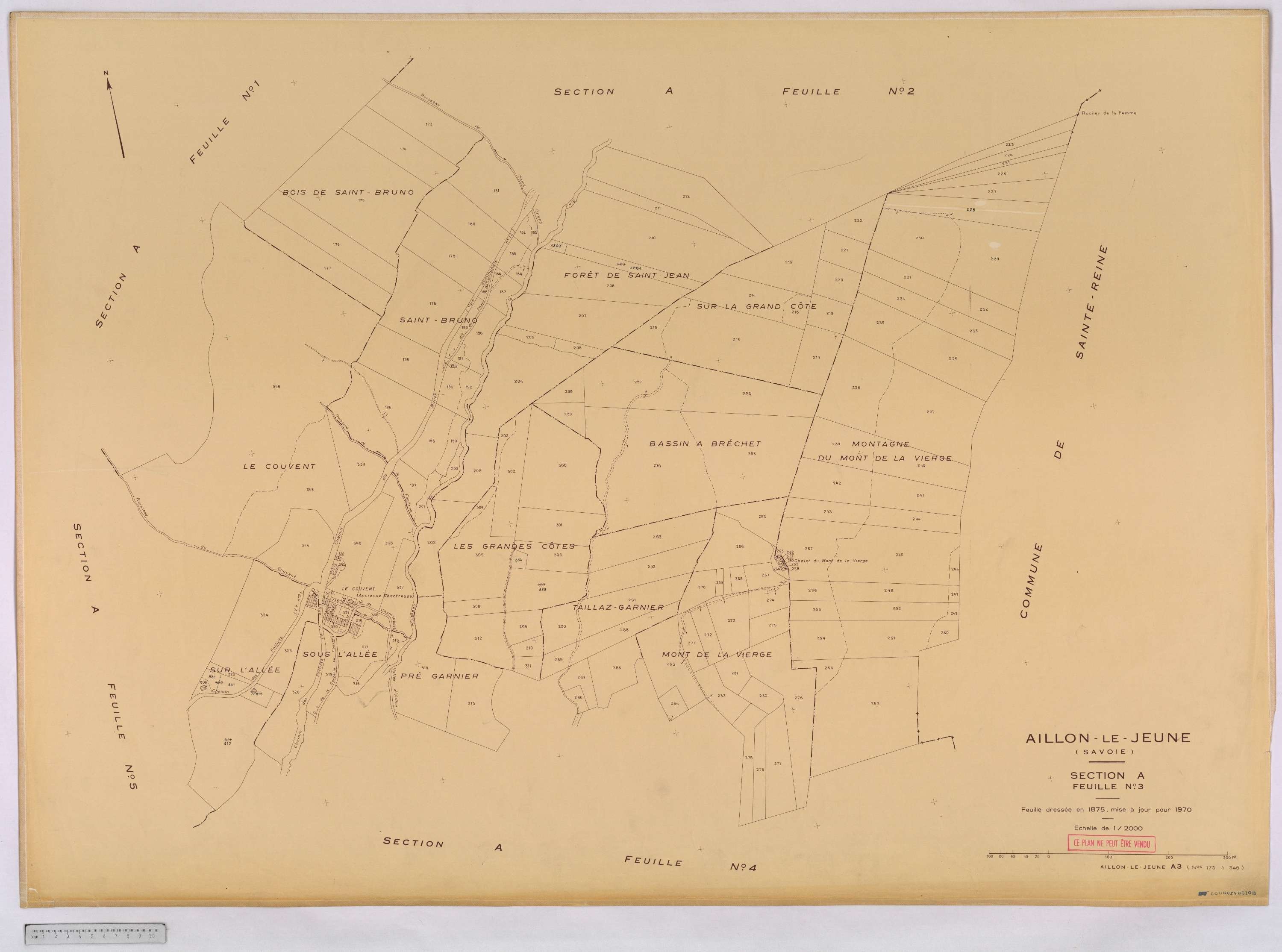 Aillon-le-Jeune - Cadastre rénové version définitive (1970).