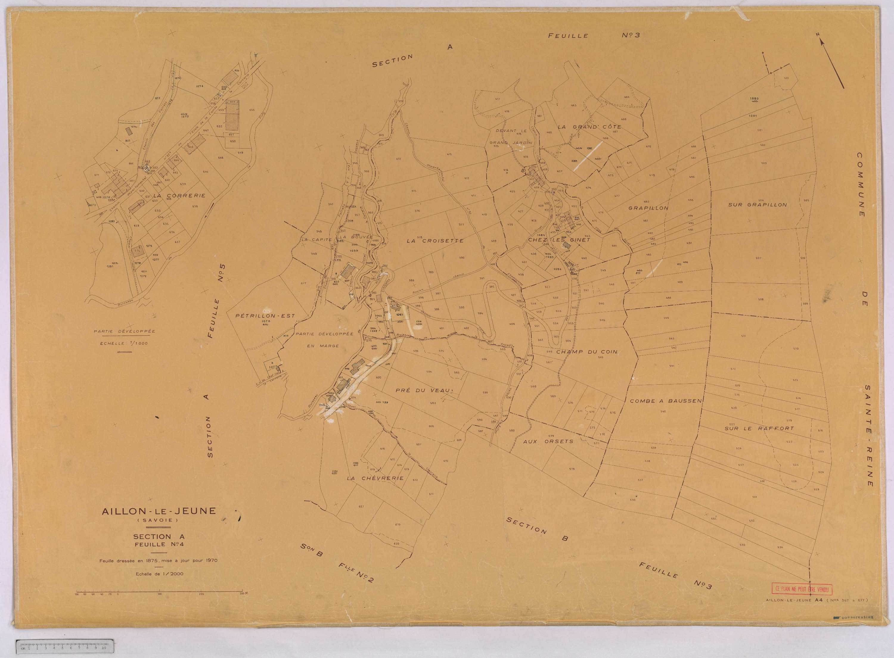 Aillon-le-Jeune - Cadastre rénové version définitive (1970).