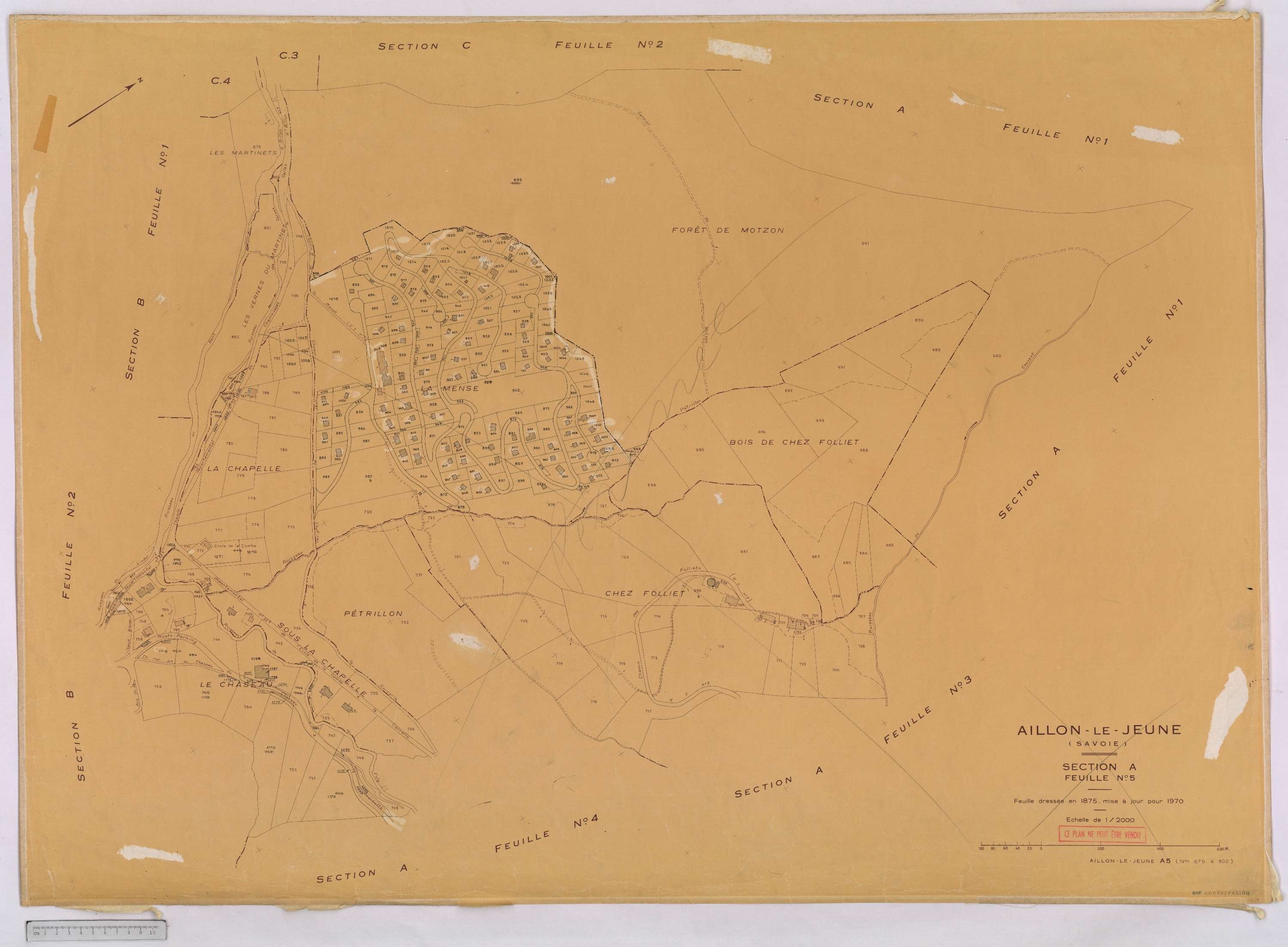 Aillon-le-Jeune - Cadastre rénové version définitive (1970).