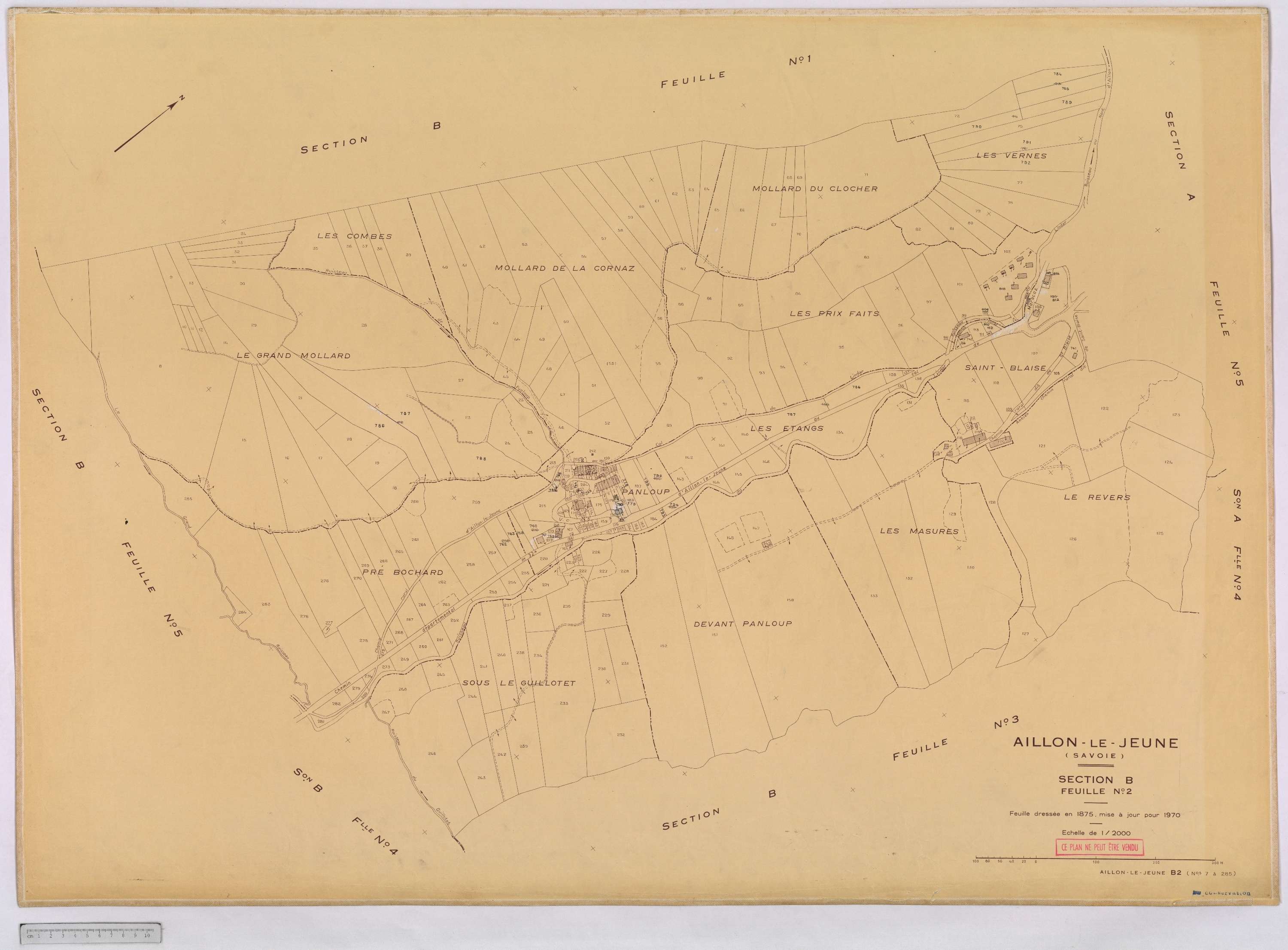 Aillon-le-Jeune - Cadastre rénové version définitive (1970).