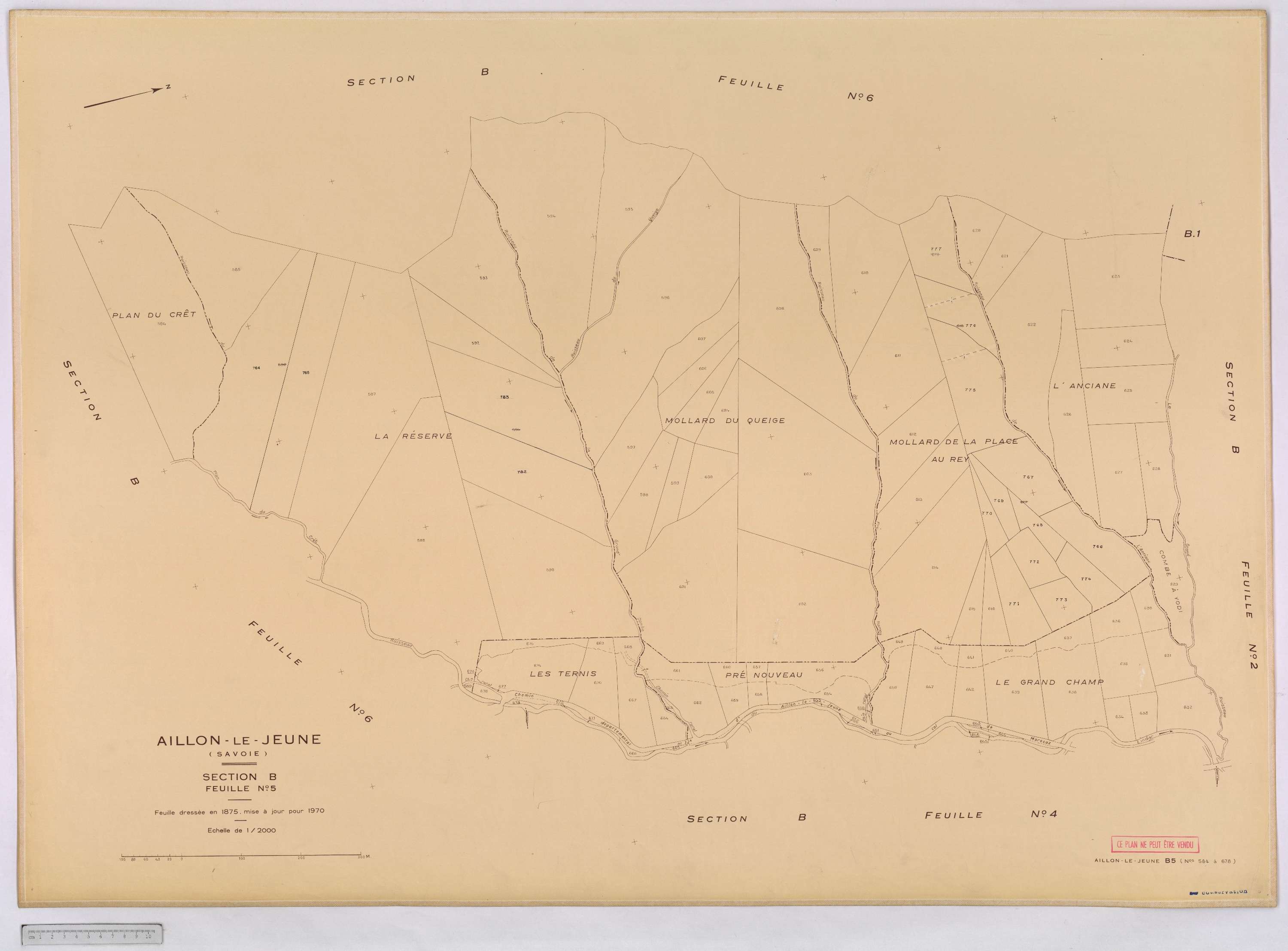 Aillon-le-Jeune - Cadastre rénové version définitive (1970).