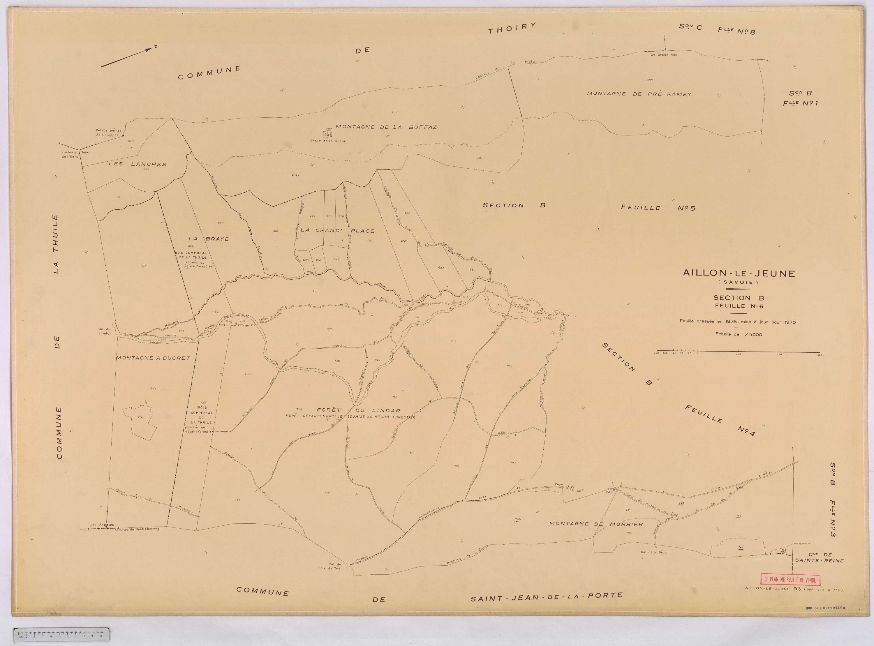 Aillon-le-Jeune - Cadastre rénové version définitive (1970).
