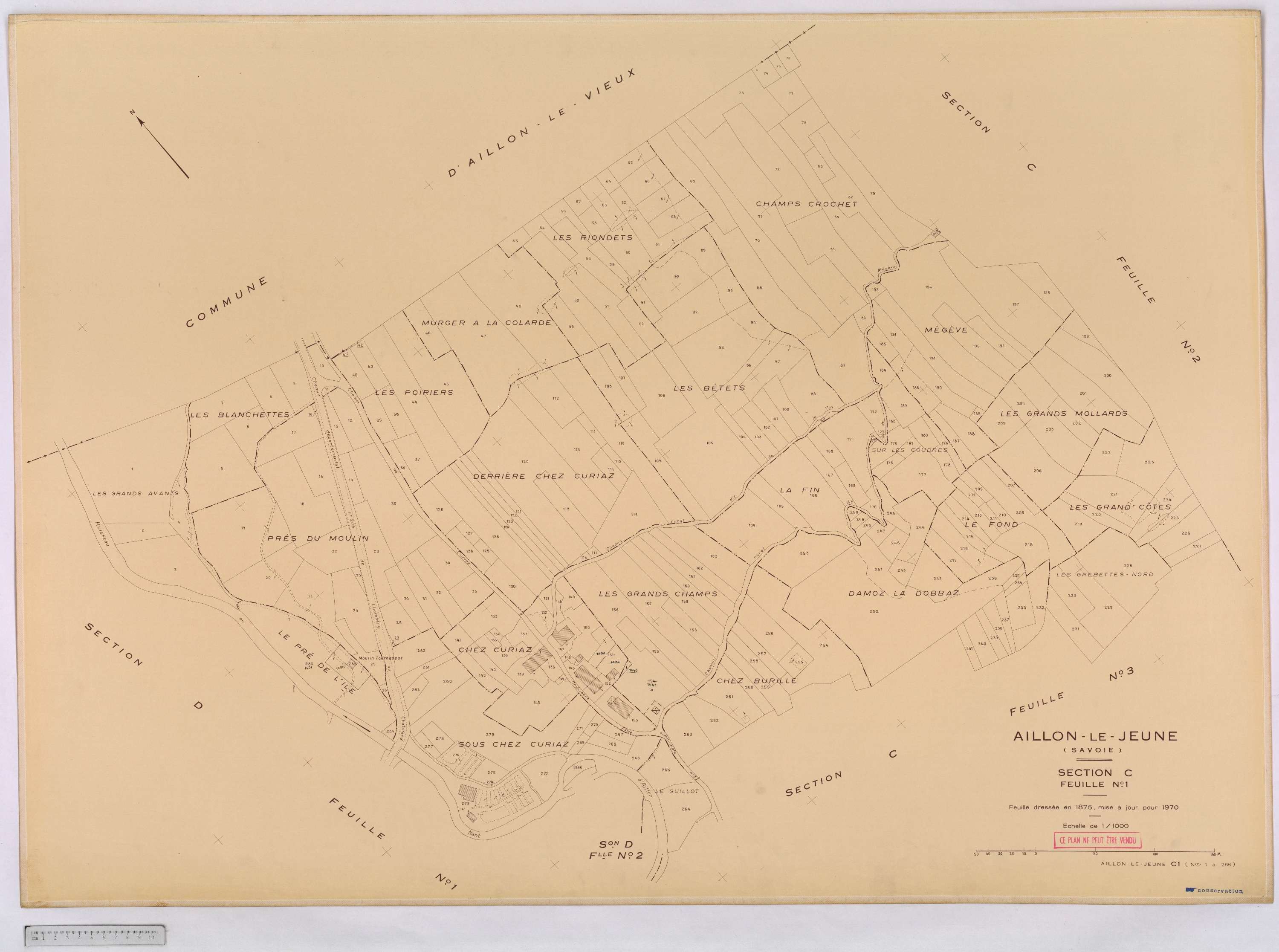 Aillon-le-Jeune - Cadastre rénové version définitive (1970).