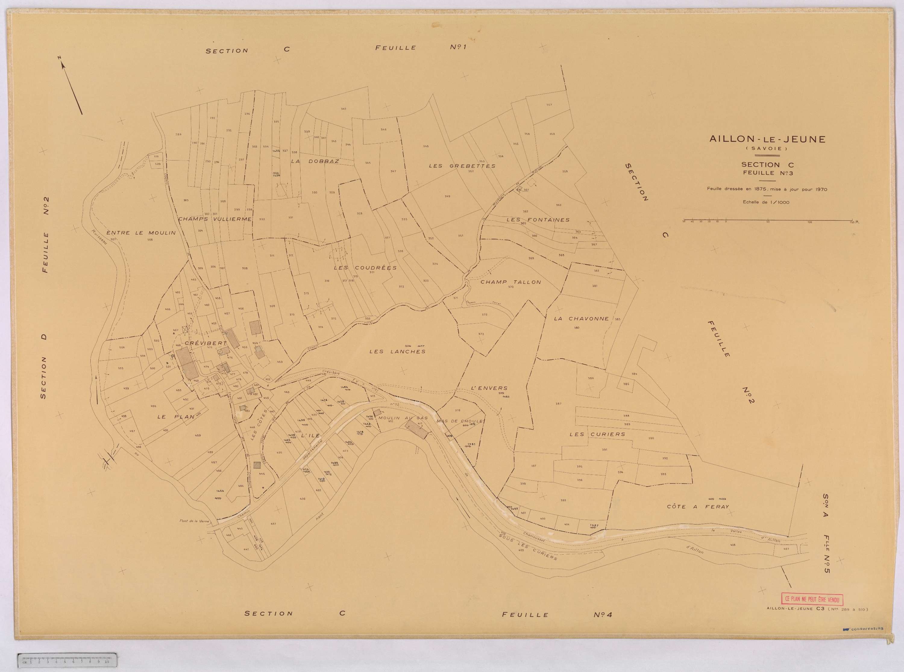 Aillon-le-Jeune - Cadastre rénové version définitive (1970).