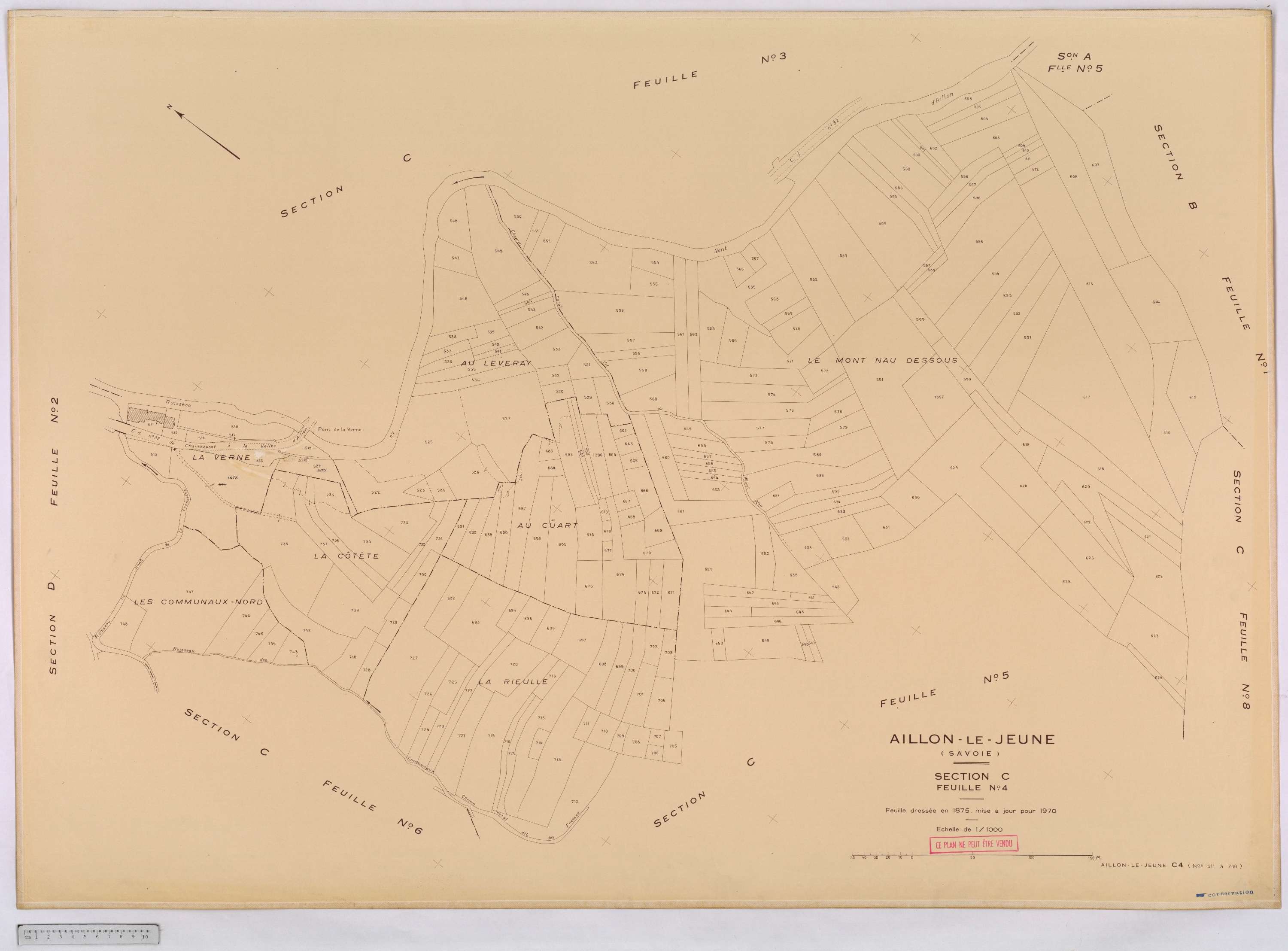 Aillon-le-Jeune - Cadastre rénové version définitive (1970).