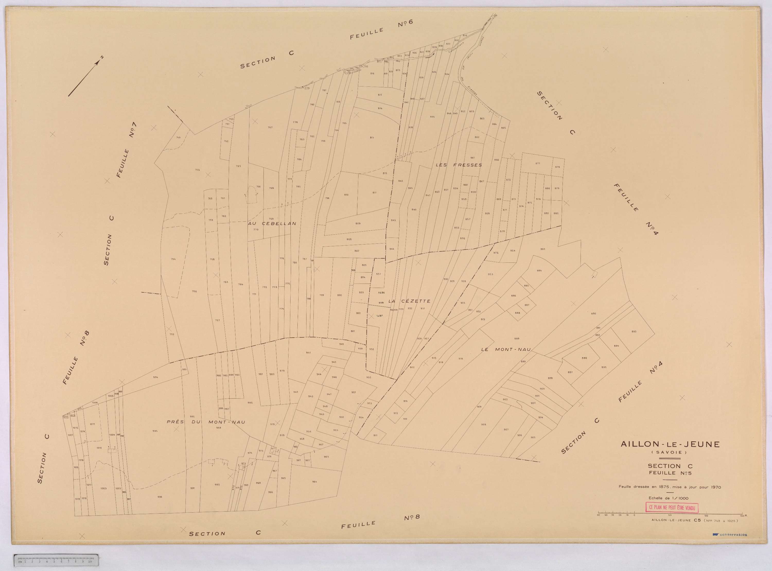 Aillon-le-Jeune - Cadastre rénové version définitive (1970).