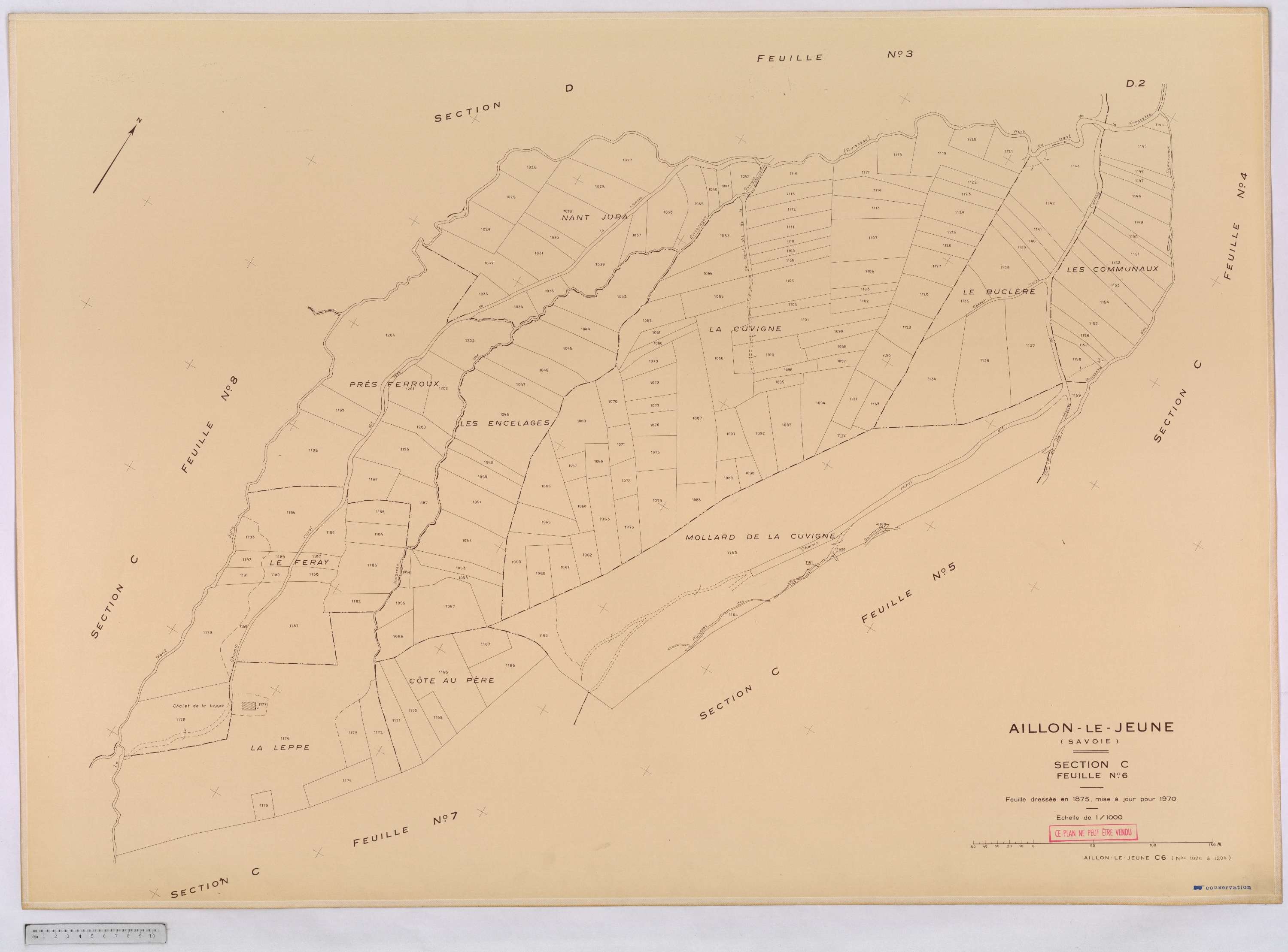 Aillon-le-Jeune - Cadastre rénové version définitive (1970).