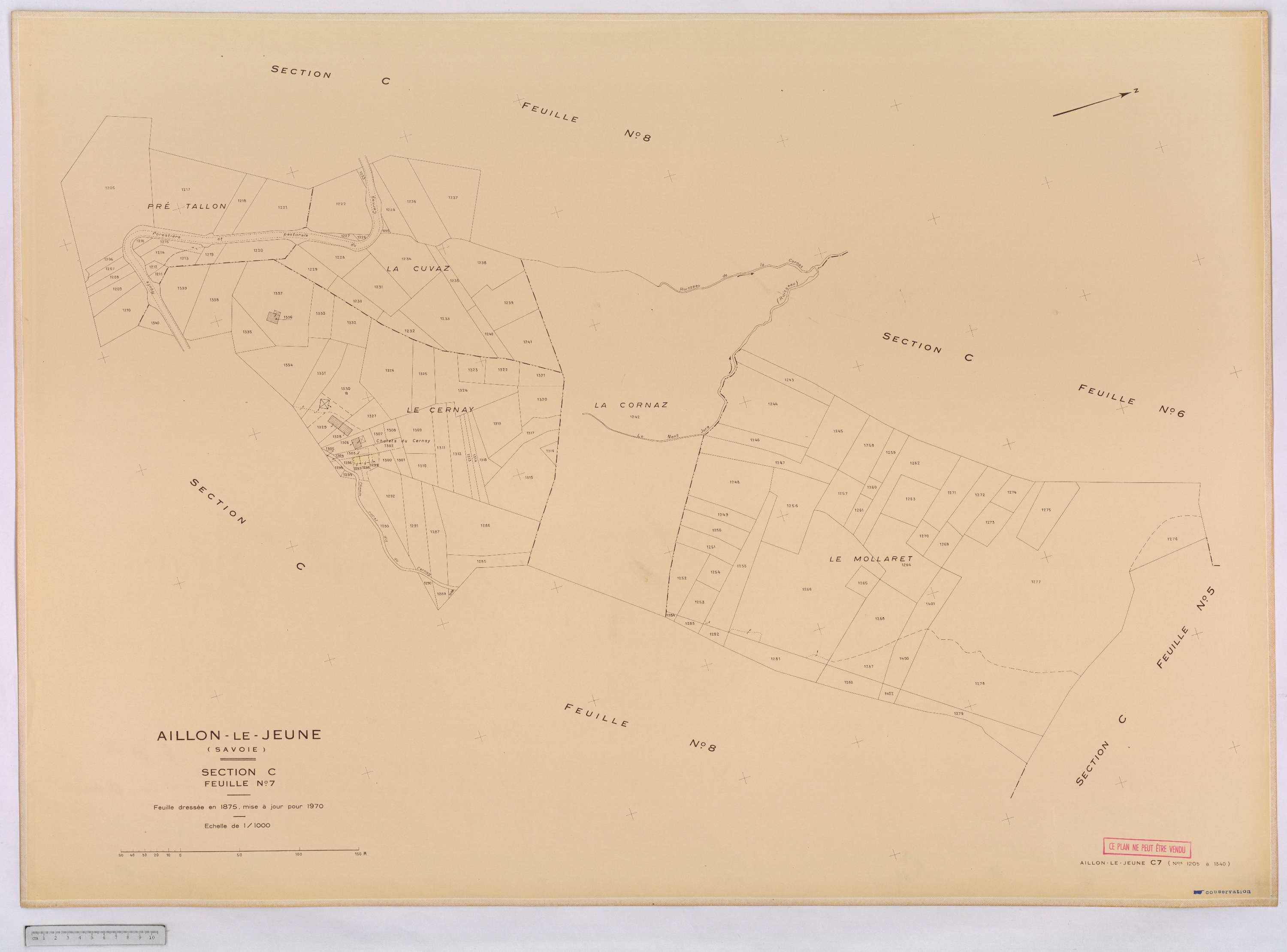 Aillon-le-Jeune - Cadastre rénové version définitive (1970).