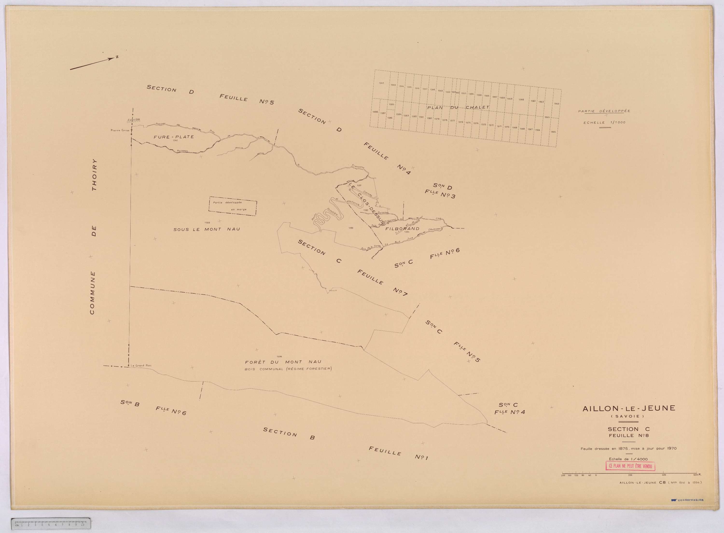 Aillon-le-Jeune - Cadastre rénové version définitive (1970).