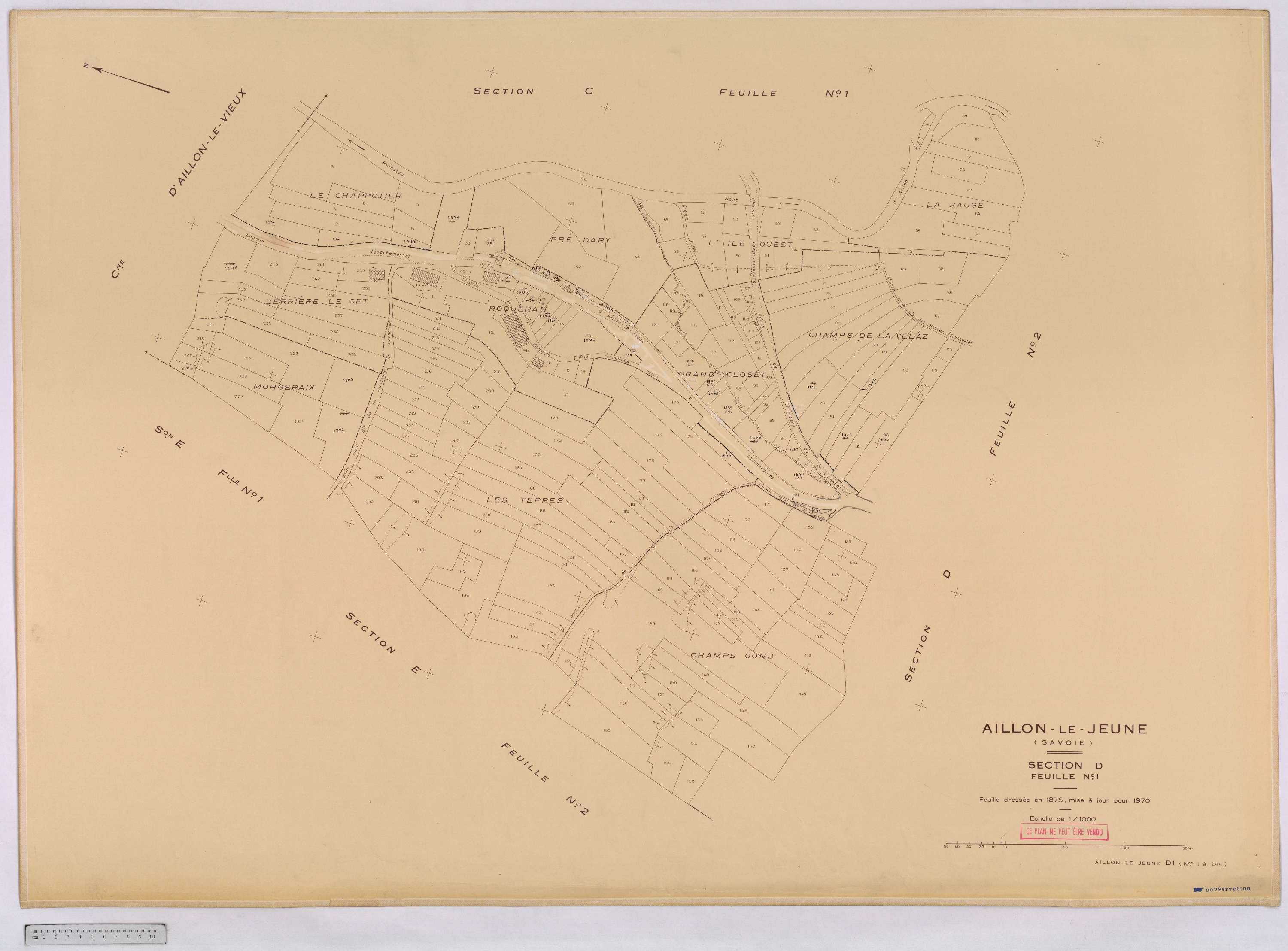 Aillon-le-Jeune - Cadastre rénové version définitive (1970).