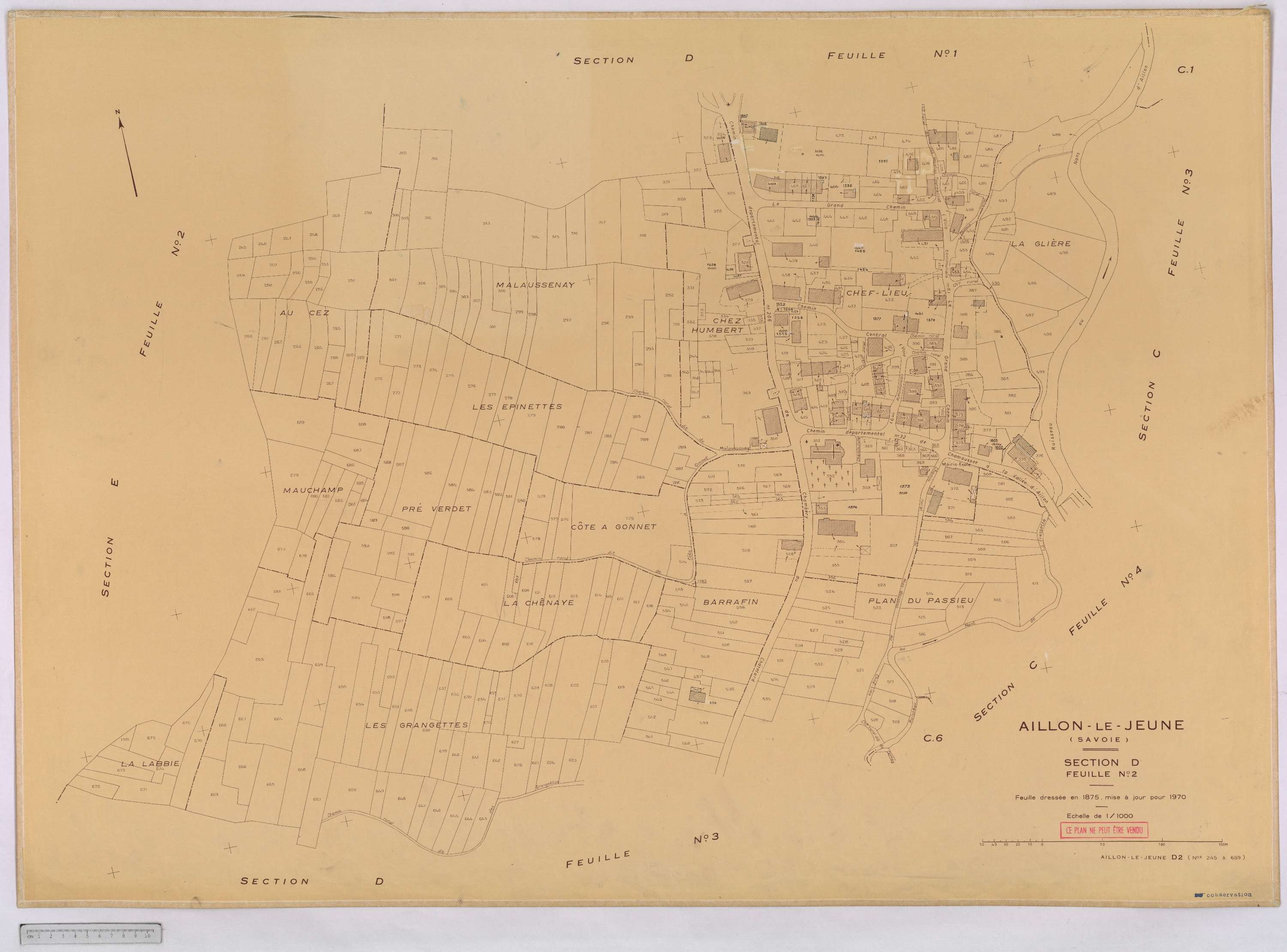 Aillon-le-Jeune - Cadastre rénové version définitive (1970).