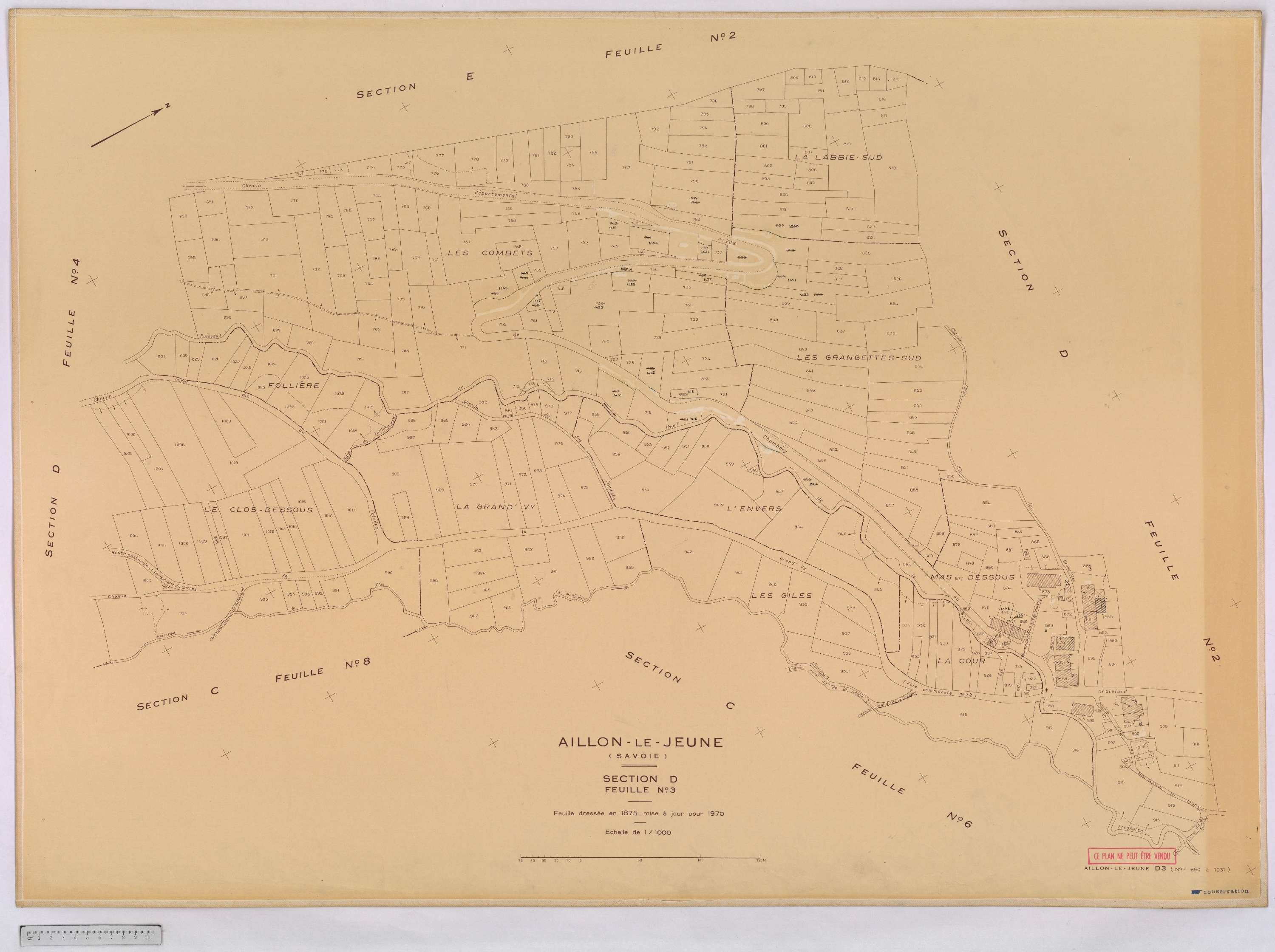 Aillon-le-Jeune - Cadastre rénové version définitive (1970).