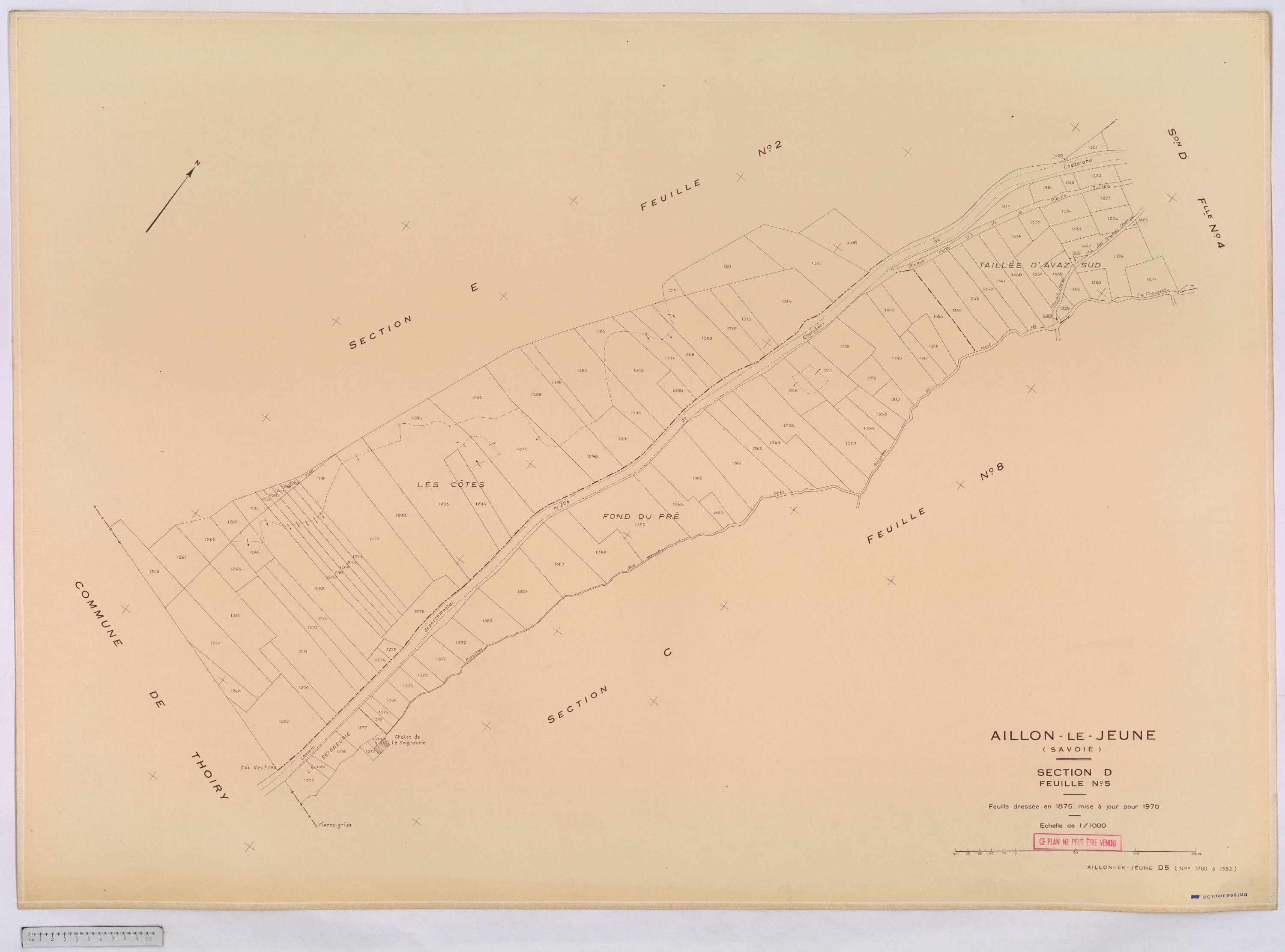 Aillon-le-Jeune - Cadastre rénové version définitive (1970).